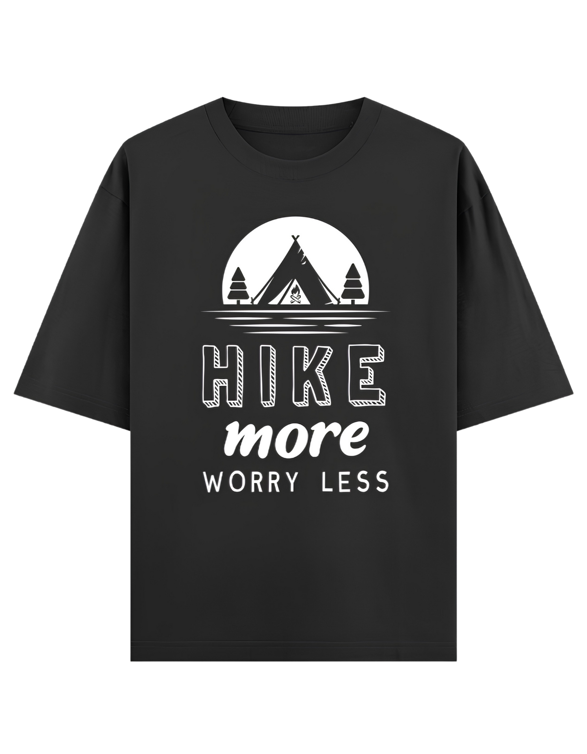 Camping -🌙 Hike More Worry Less - Unisex Oversized Classic T-Shirt