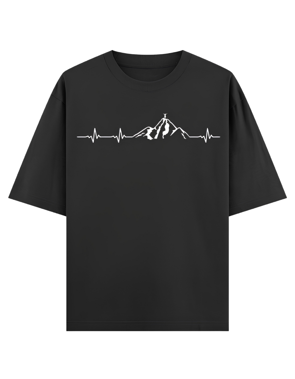 Camping - 🫀 Mountain Heartbeat - Unisex Oversized Classic T-Shirt
