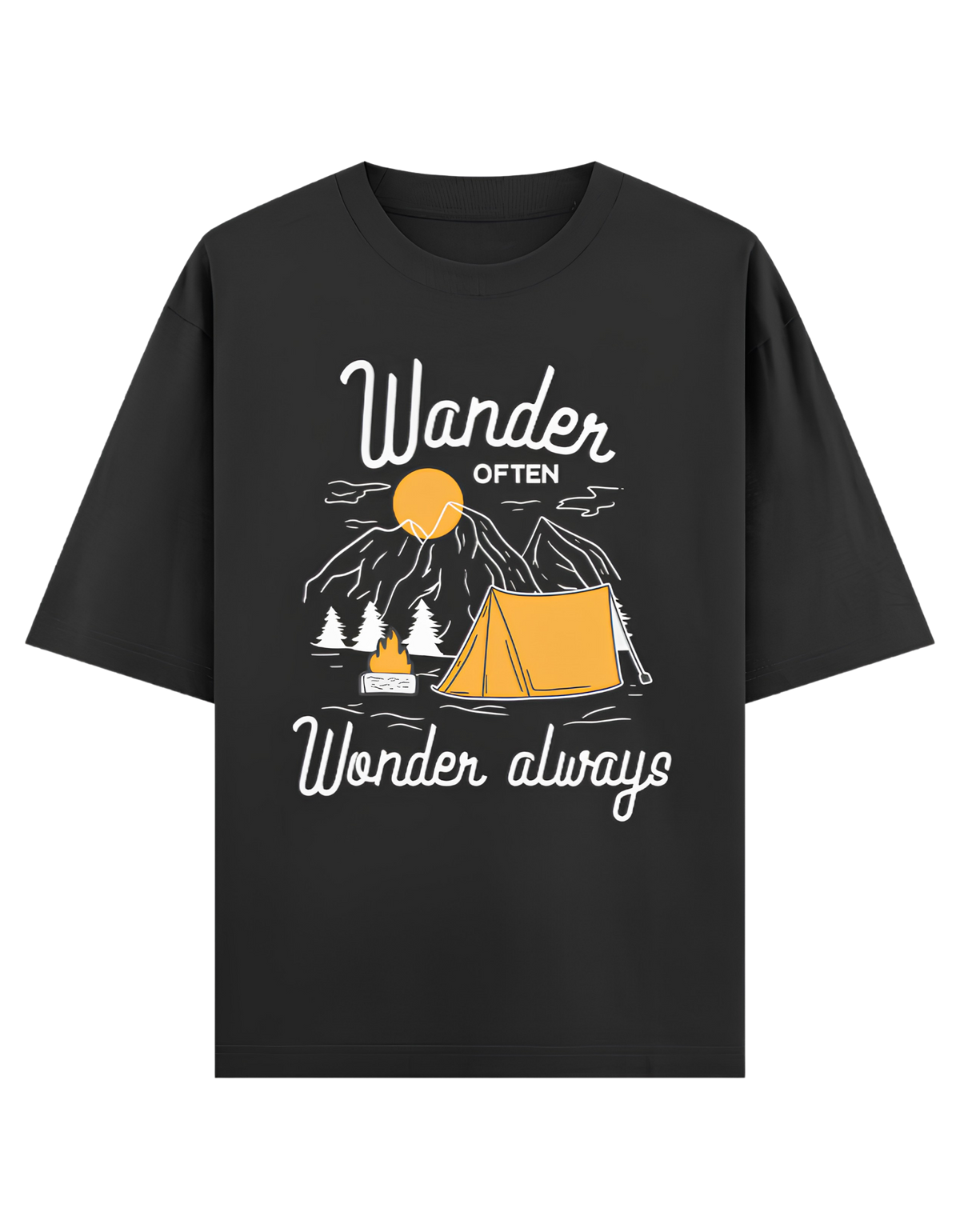 Camping - ☀️ Wander Often Wonder Always - Unisex Oversized Classic T-Shirt