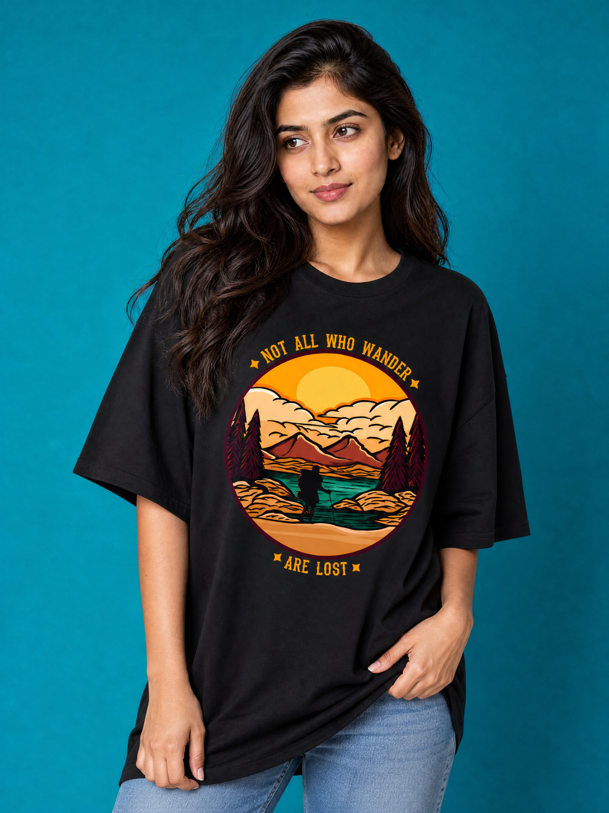 Camping - 🌄 Not All Who Wander Are Lost - Unisex Oversized Classic T-Shirt