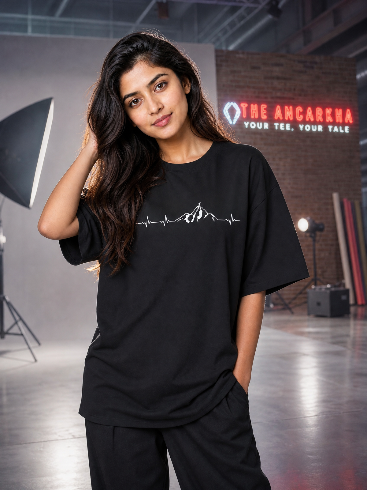 Camping - 🫀 Mountain Heartbeat - Unisex Oversized Classic T-Shirt