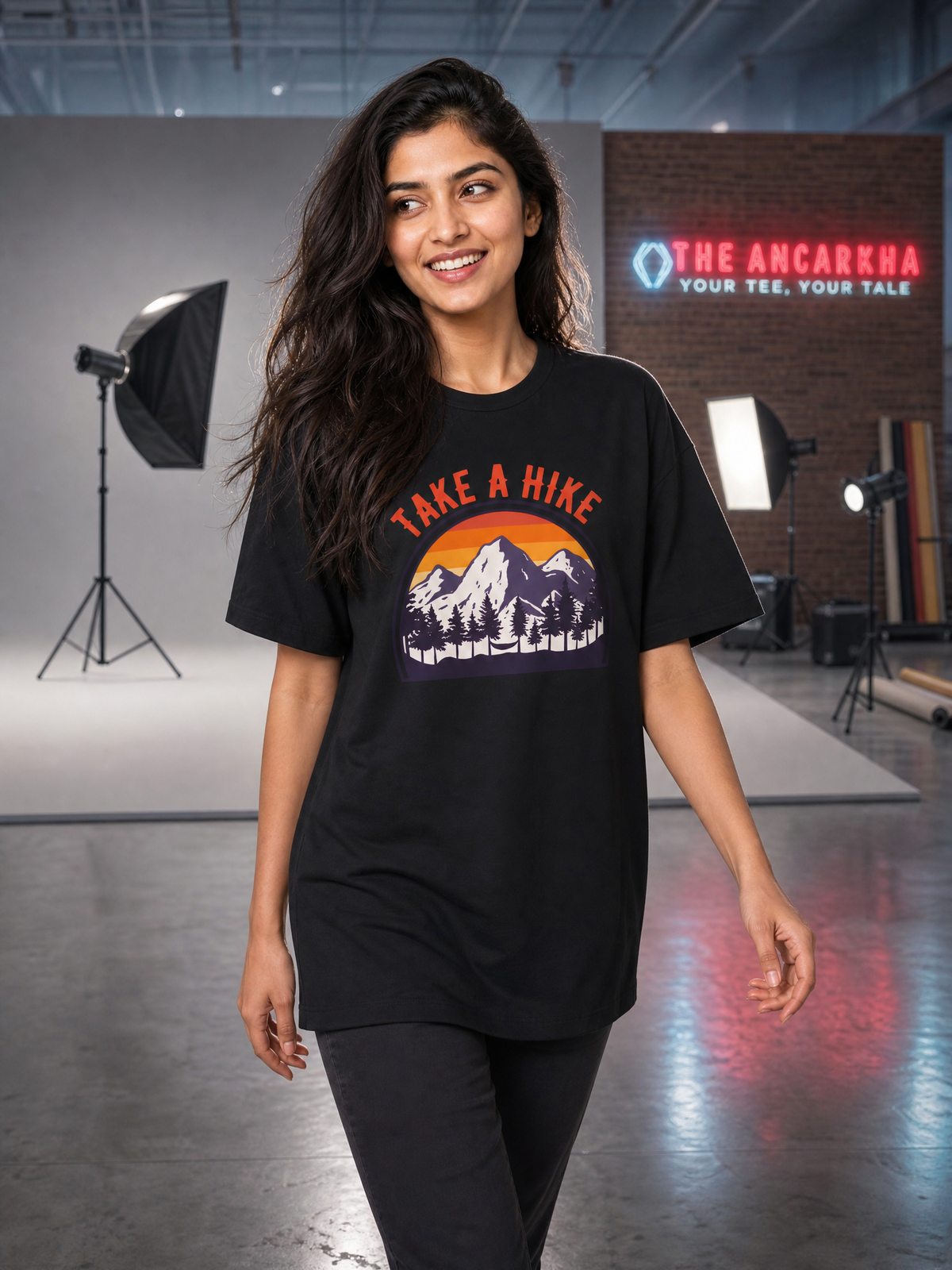 Camping - 🌅 Take A Hike (Retro) - Unisex Oversized Classic T-Shirt
