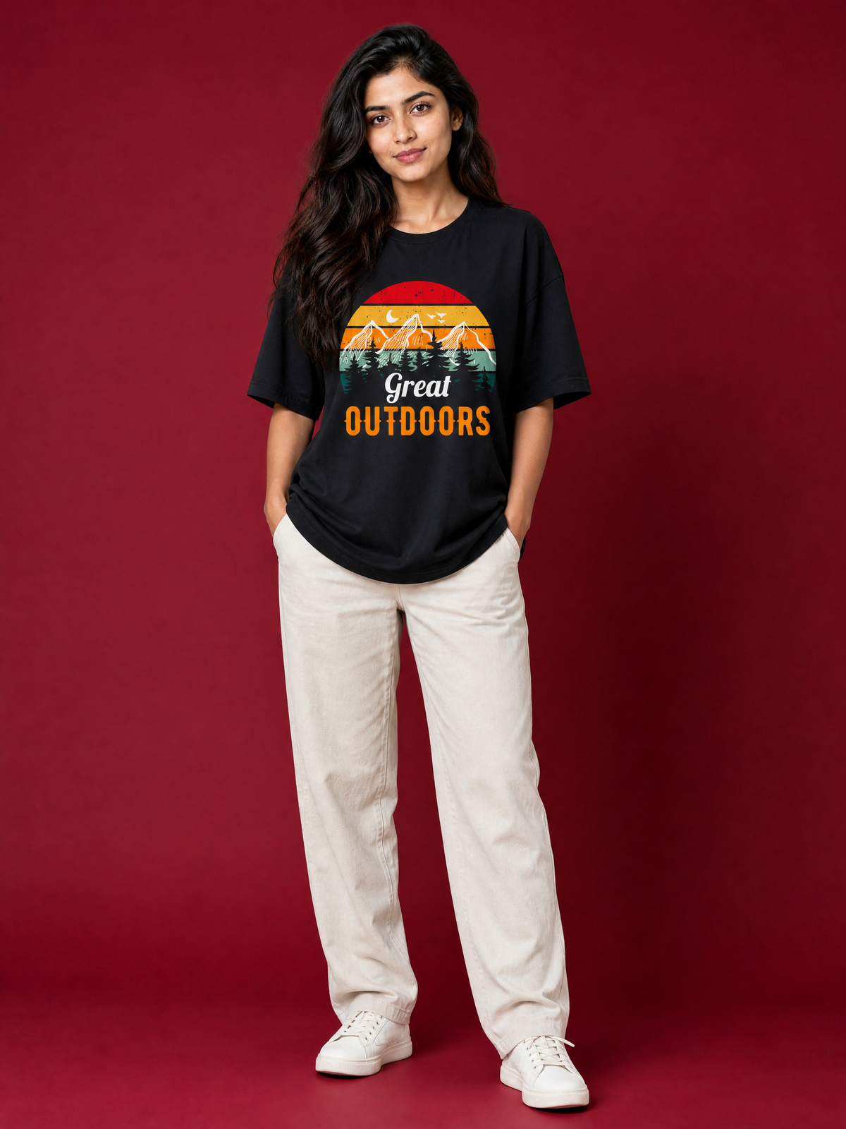 Camping -  🌅 Great Outdoors - Unisex Oversized Classic T-Shirt