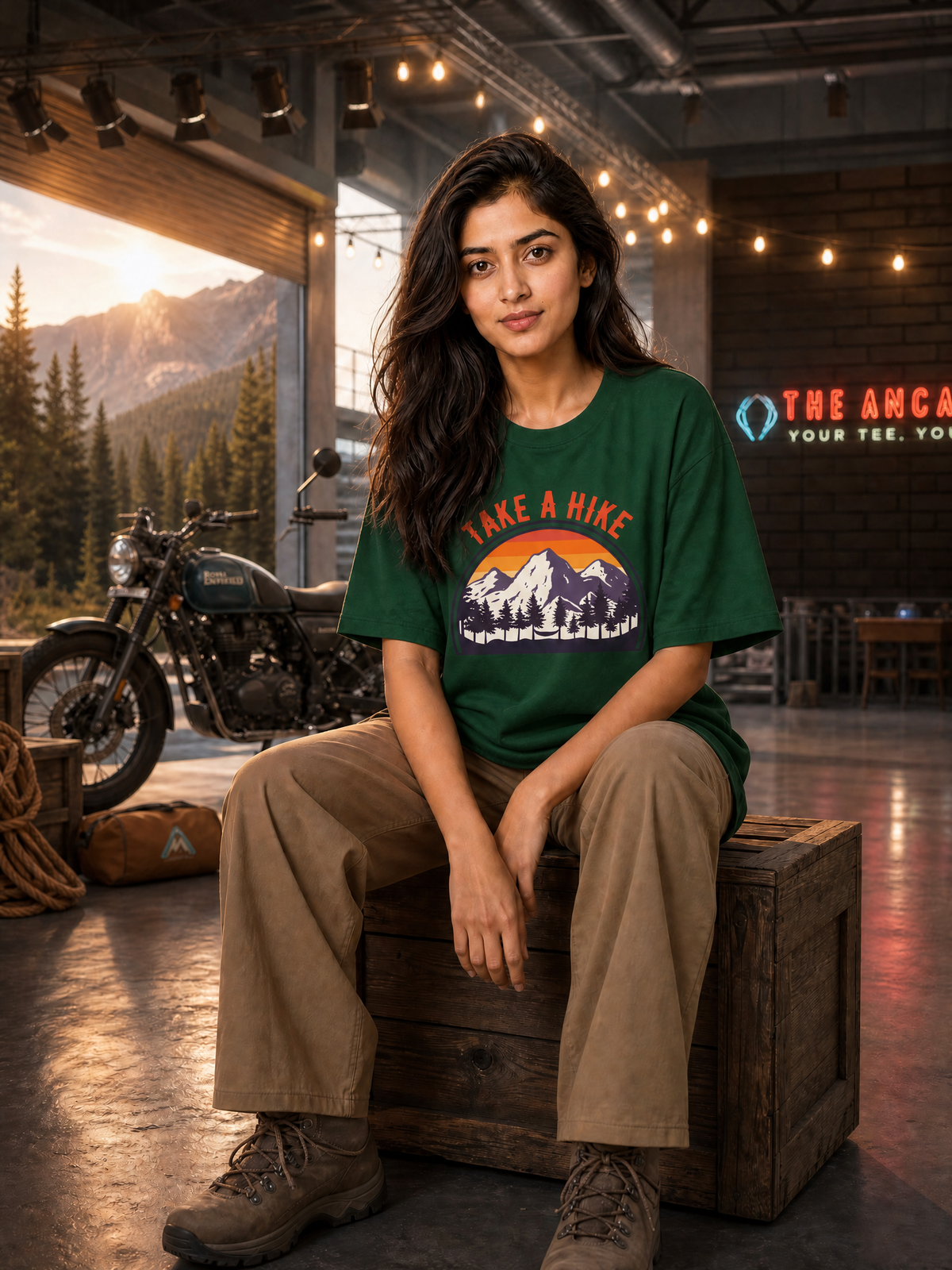 Camping - 🌅 Take A Hike (Retro) - Unisex Oversized Classic T-Shirt