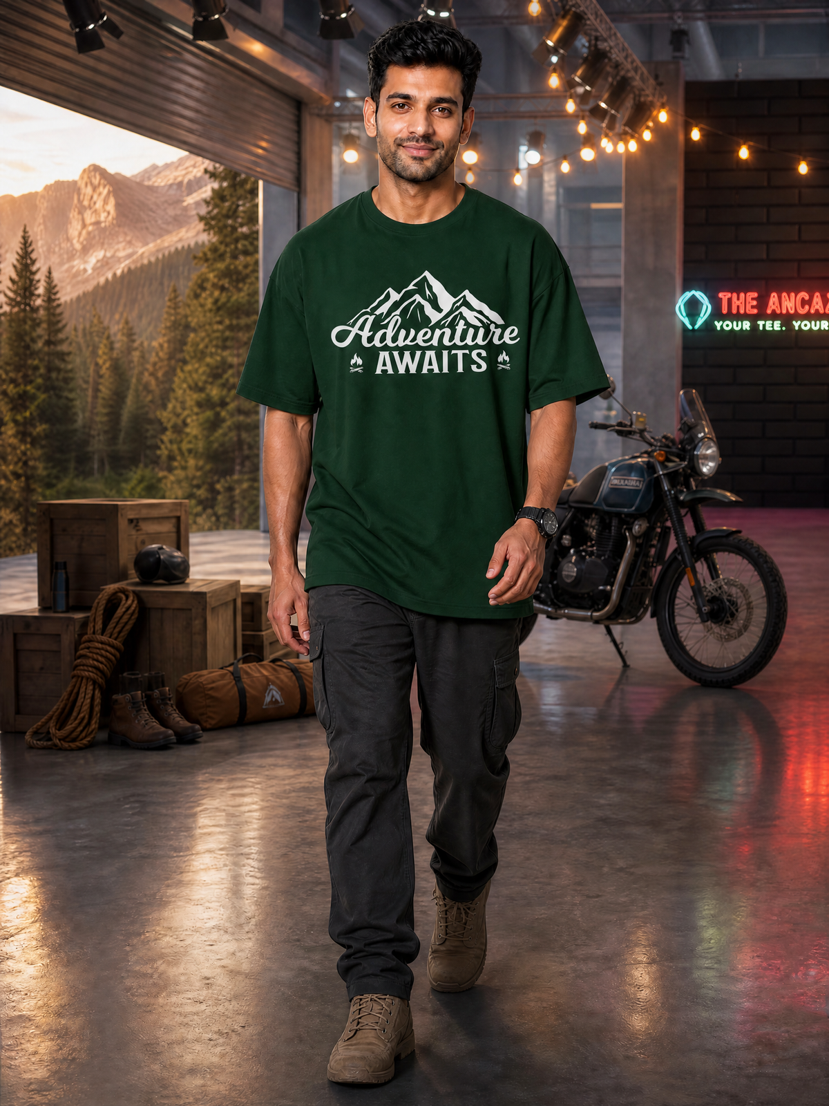 Camping - ⛰️ Adventure Awaits - Unisex - Oversized Classic T-Shirt