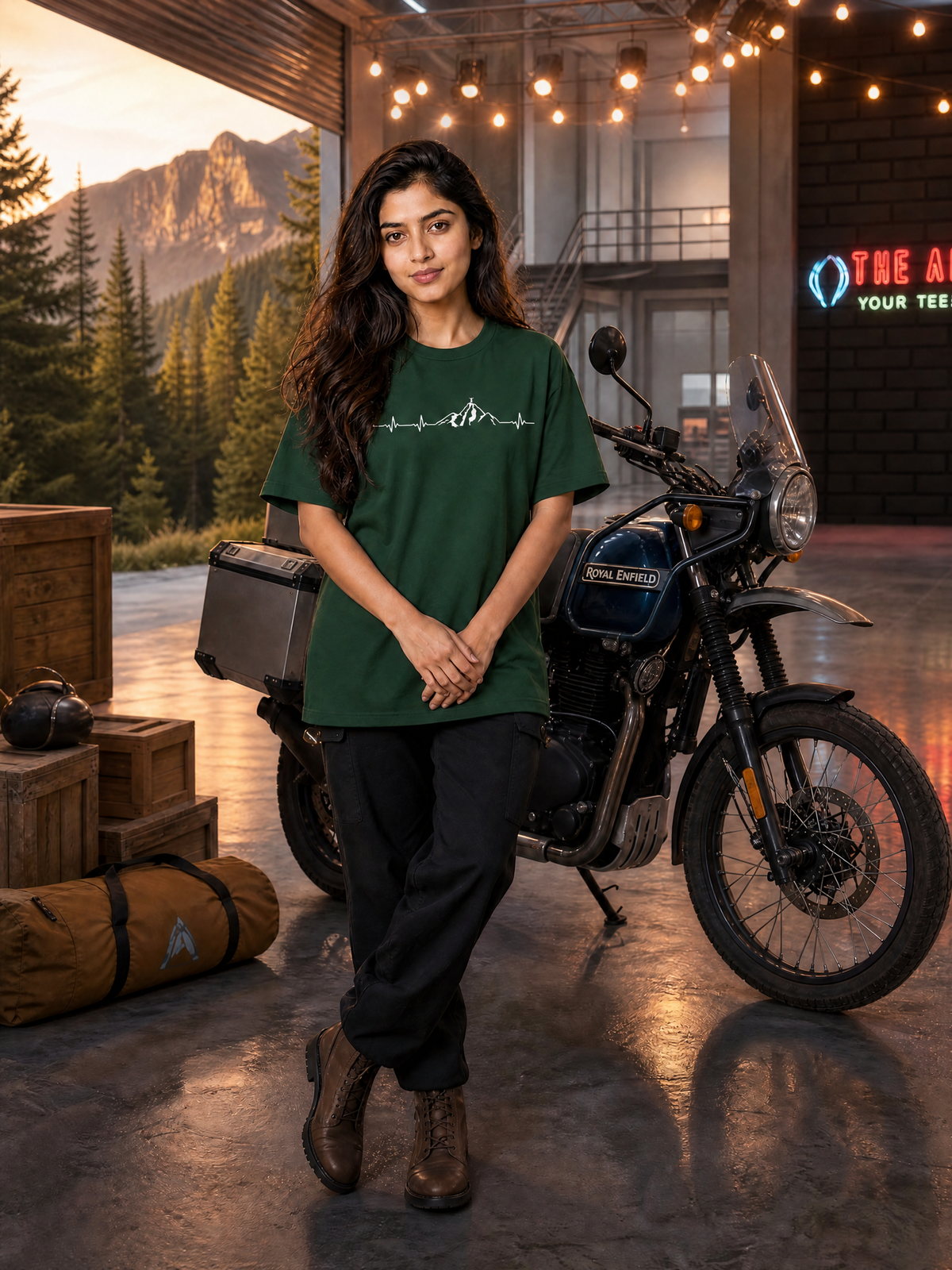 Camping - 🫀 Mountain Heartbeat - Unisex Oversized Classic T-Shirt