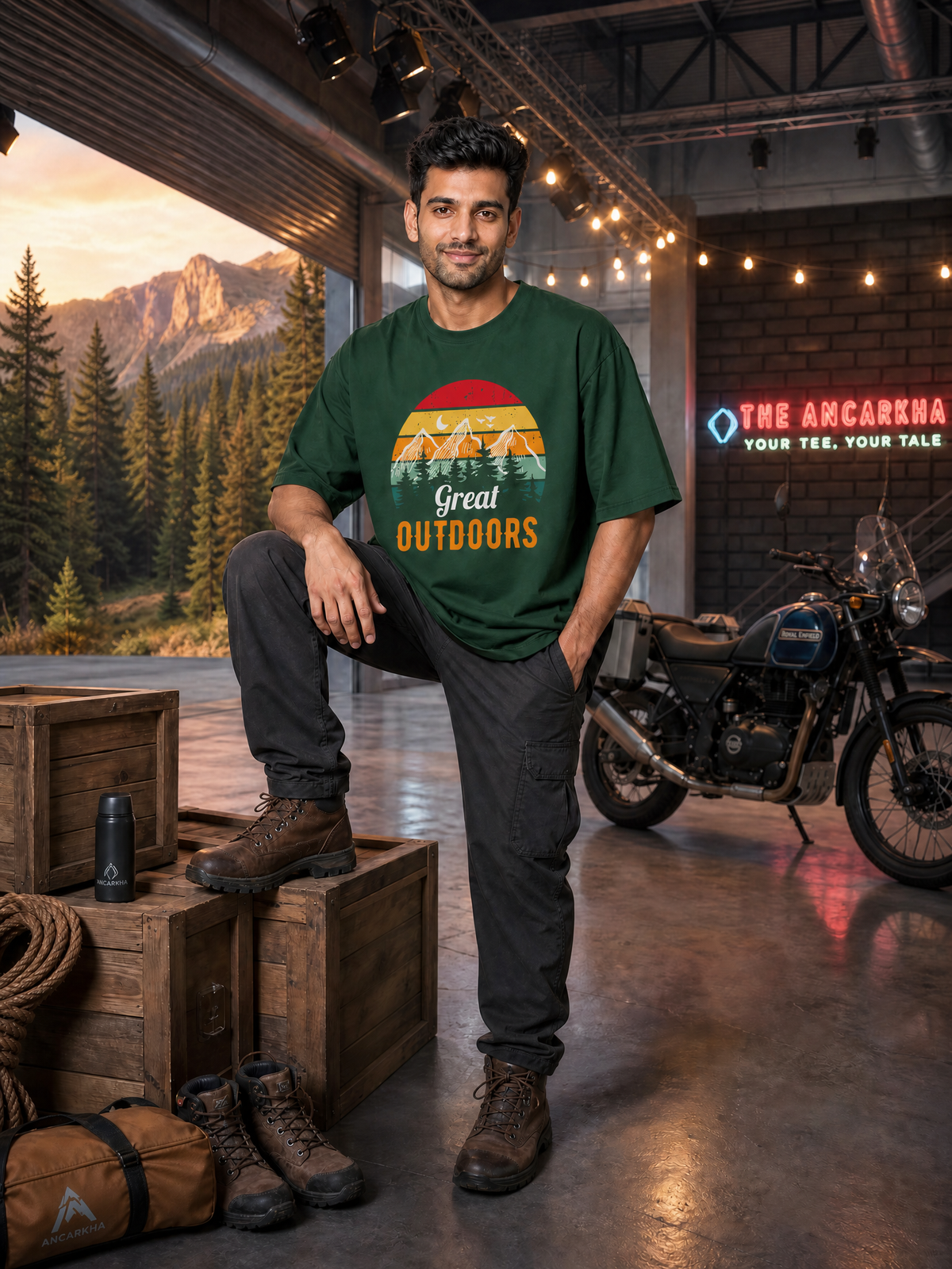 Camping -  🌅 Great Outdoors - Unisex Oversized Classic T-Shirt