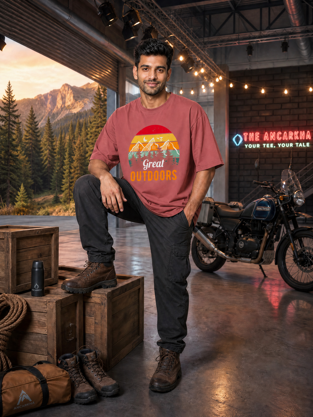 Camping -  🌅 Great Outdoors - Unisex Oversized Classic T-Shirt