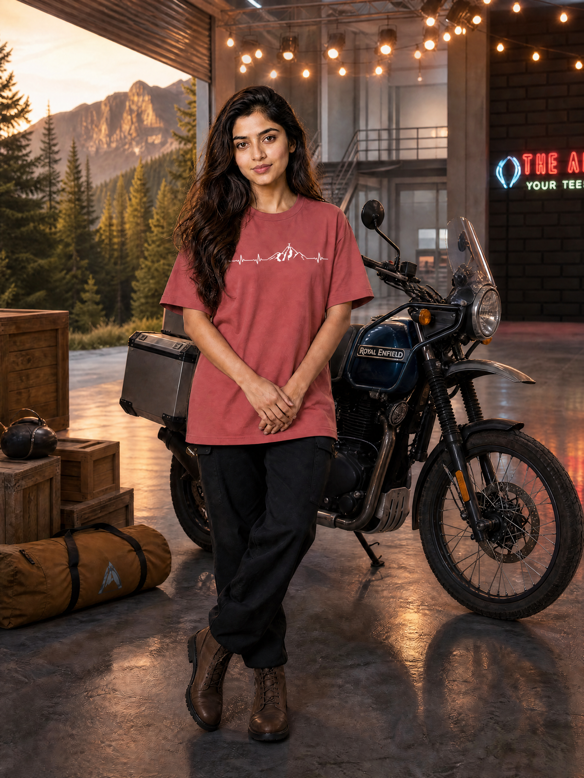 Camping - 🫀 Mountain Heartbeat - Unisex Oversized Classic T-Shirt