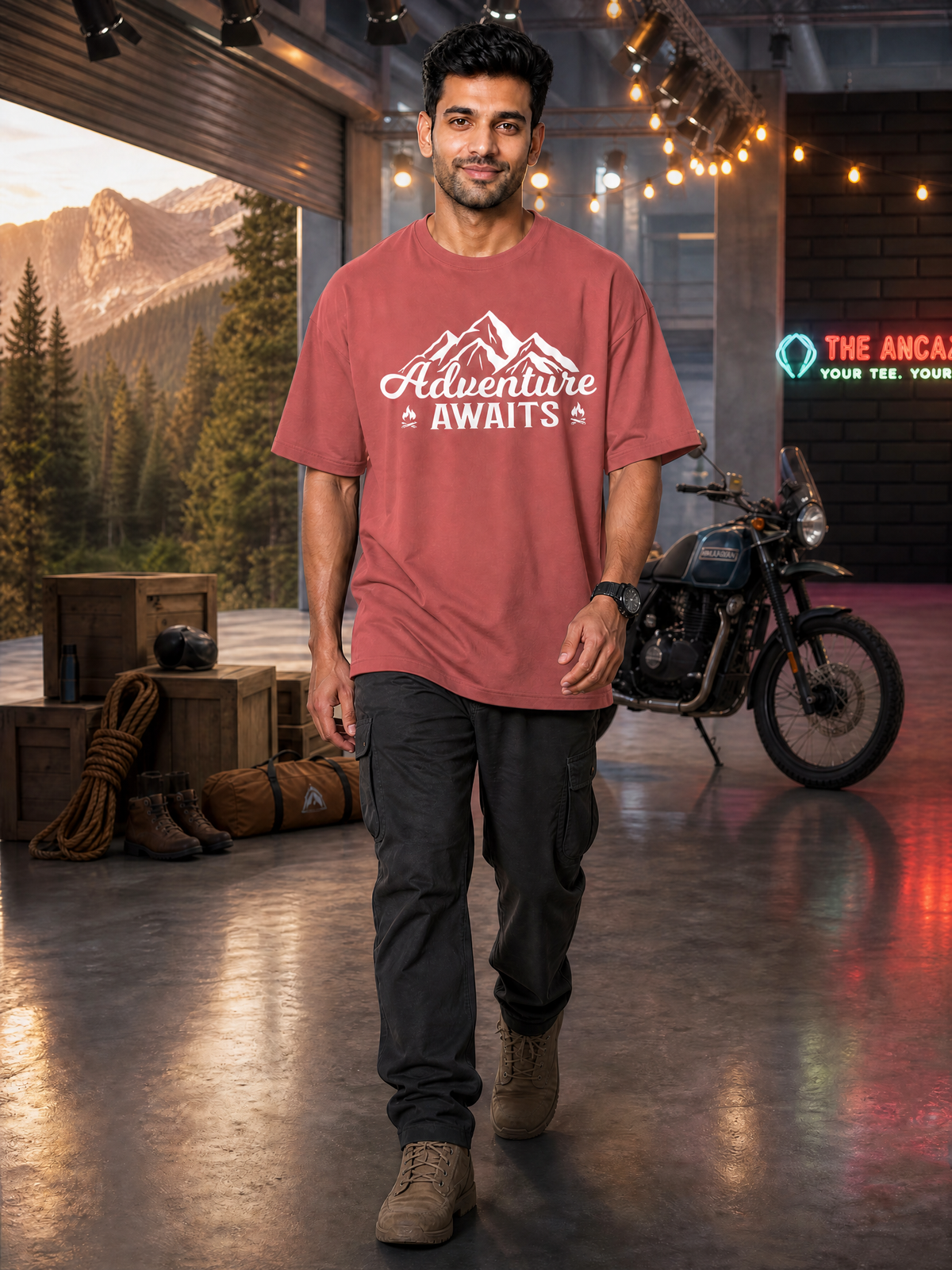 Camping - ⛰️ Adventure Awaits - Unisex - Oversized Classic T-Shirt