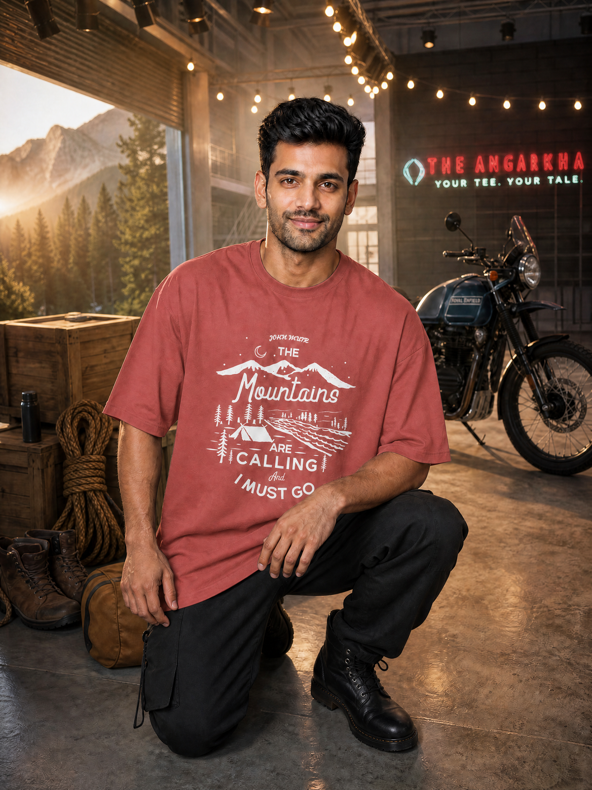 Camping - 🌙 The Mountains Are Calling And I Must Go - Unisex Oversized Classic T-Shirt