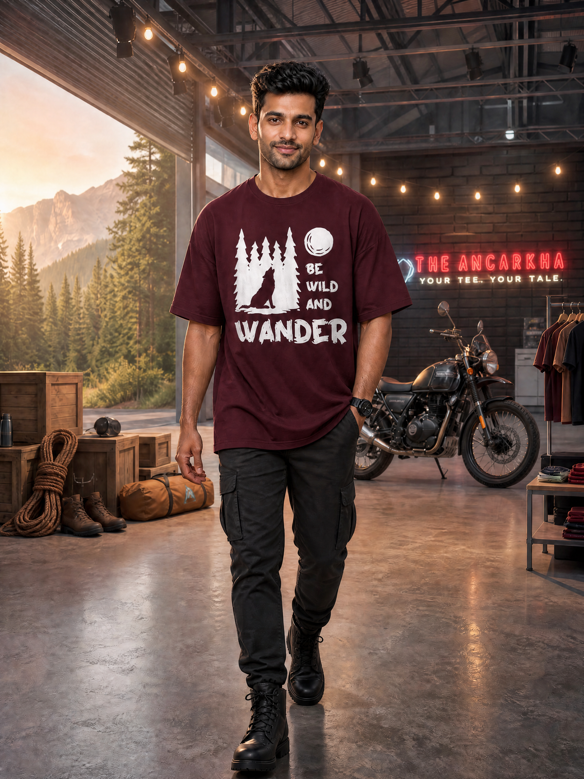 Camping - 🐺 Be Wild And Wander - Unisex Oversized Classic T-Shirt