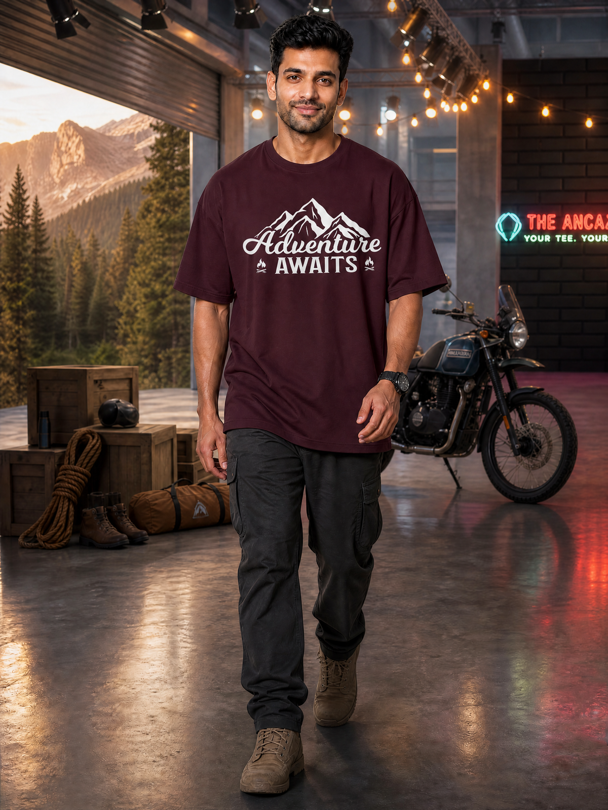 Camping - ⛰️ Adventure Awaits - Unisex - Oversized Classic T-Shirt