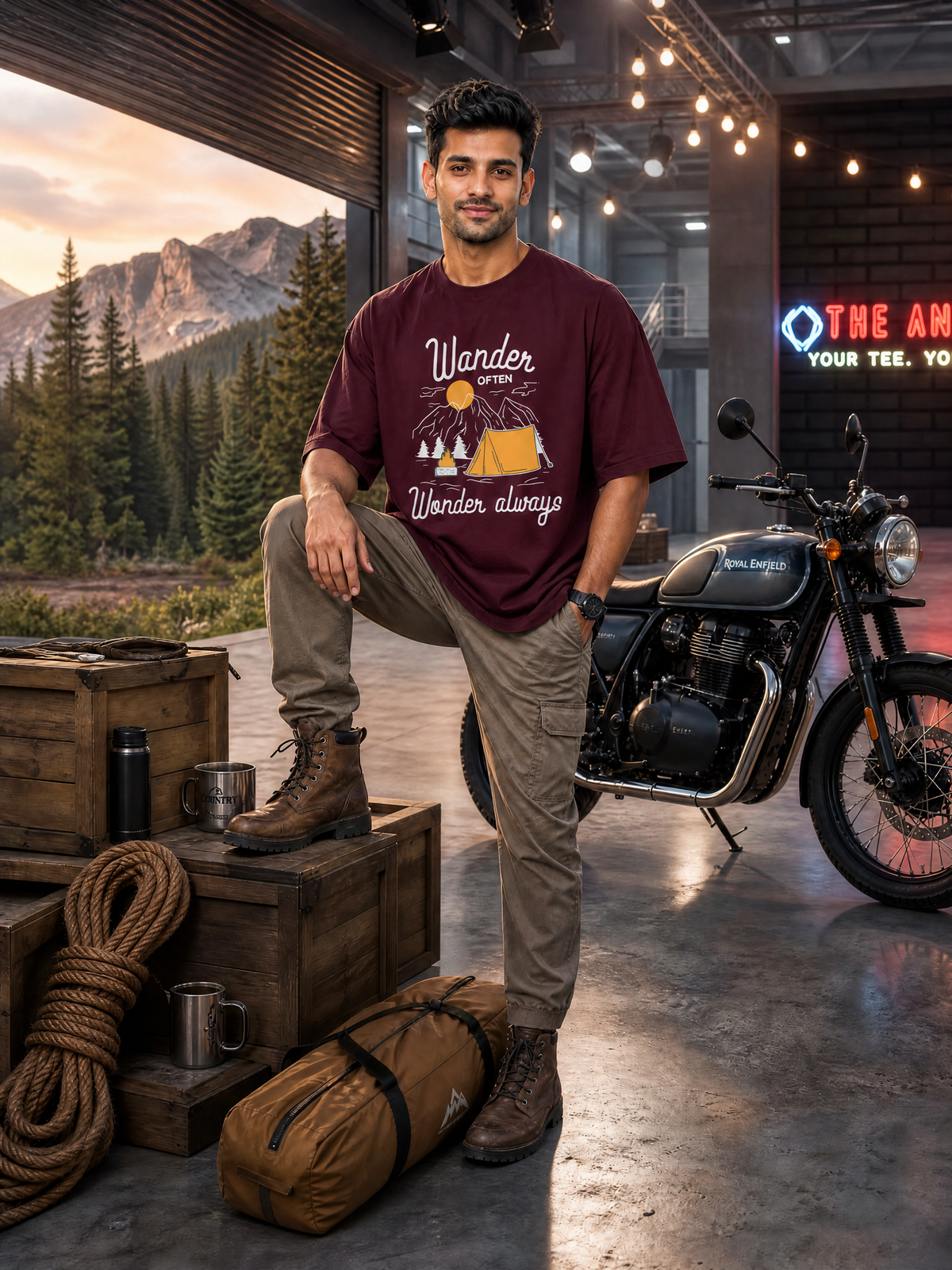 Camping - ☀️ Wander Often Wonder Always - Unisex Oversized Classic T-Shirt