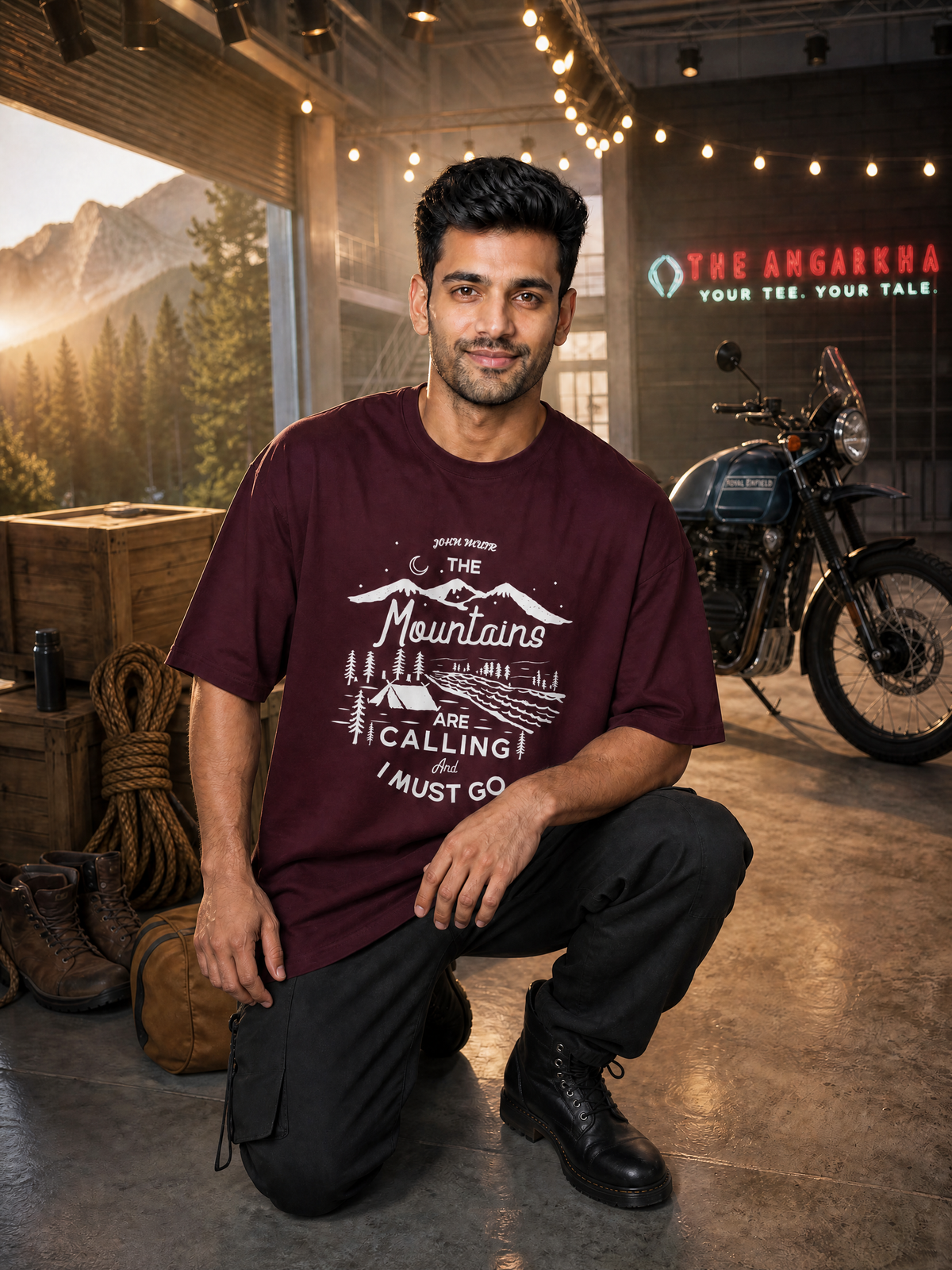 Camping - 🌙 The Mountains Are Calling And I Must Go - Unisex Oversized Classic T-Shirt