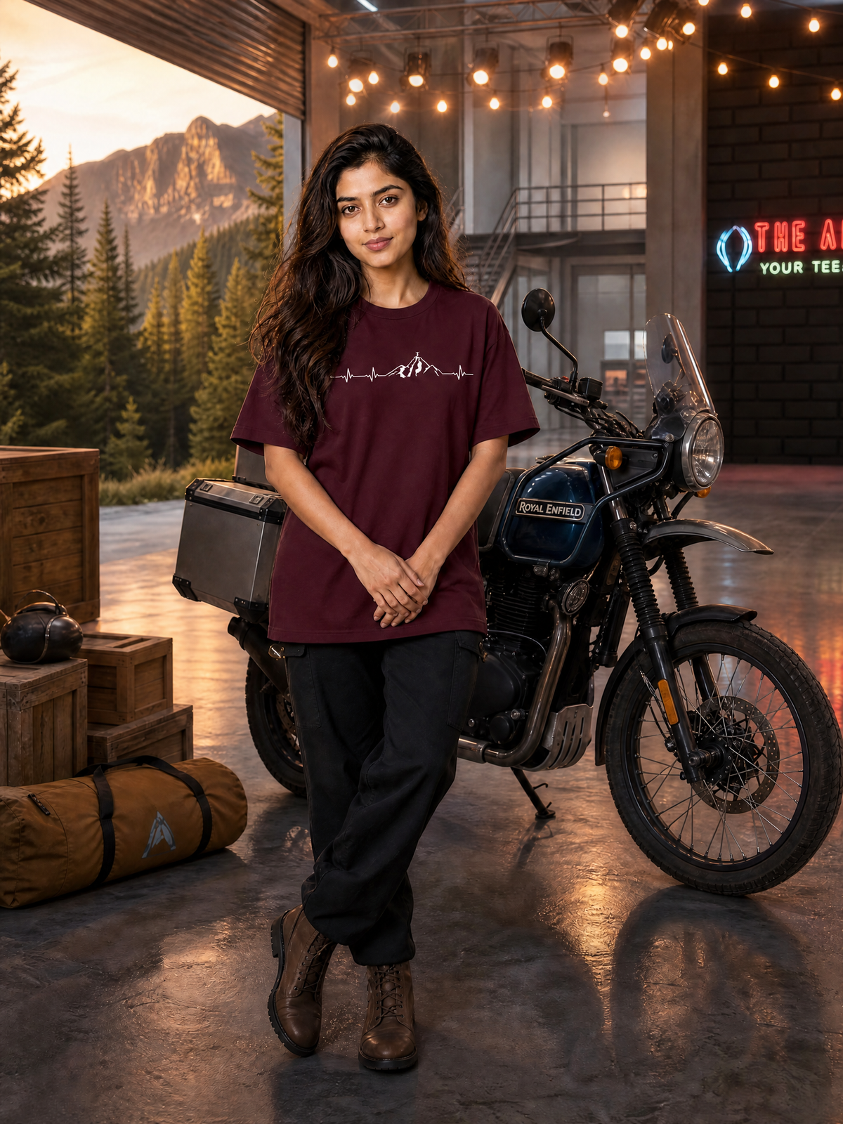 Camping - 🫀 Mountain Heartbeat - Unisex Oversized Classic T-Shirt