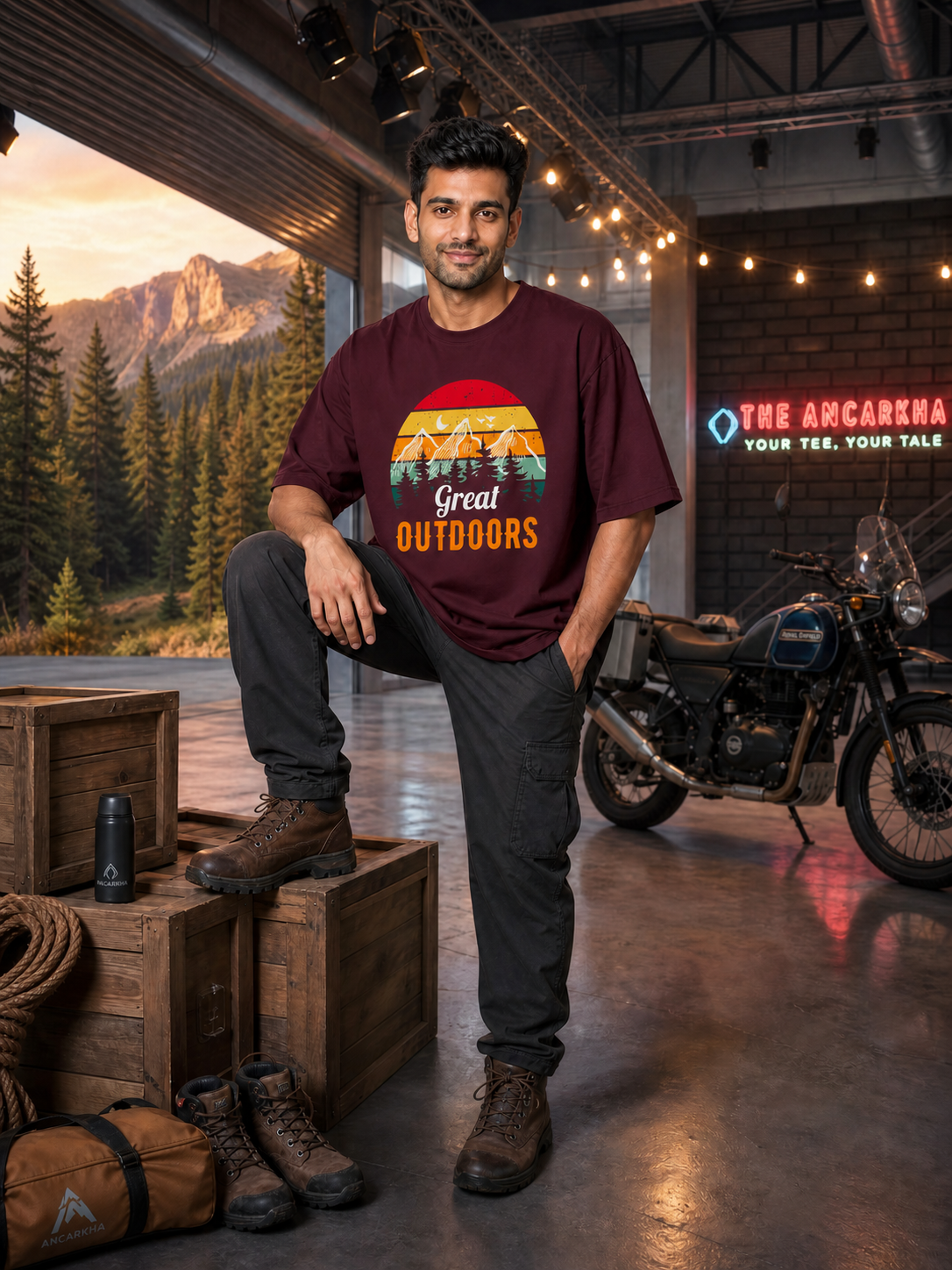 Camping -  🌅 Great Outdoors - Unisex Oversized Classic T-Shirt