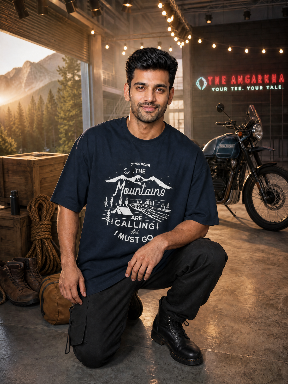 Camping - 🌙 The Mountains Are Calling And I Must Go - Unisex Oversized Classic T-Shirt