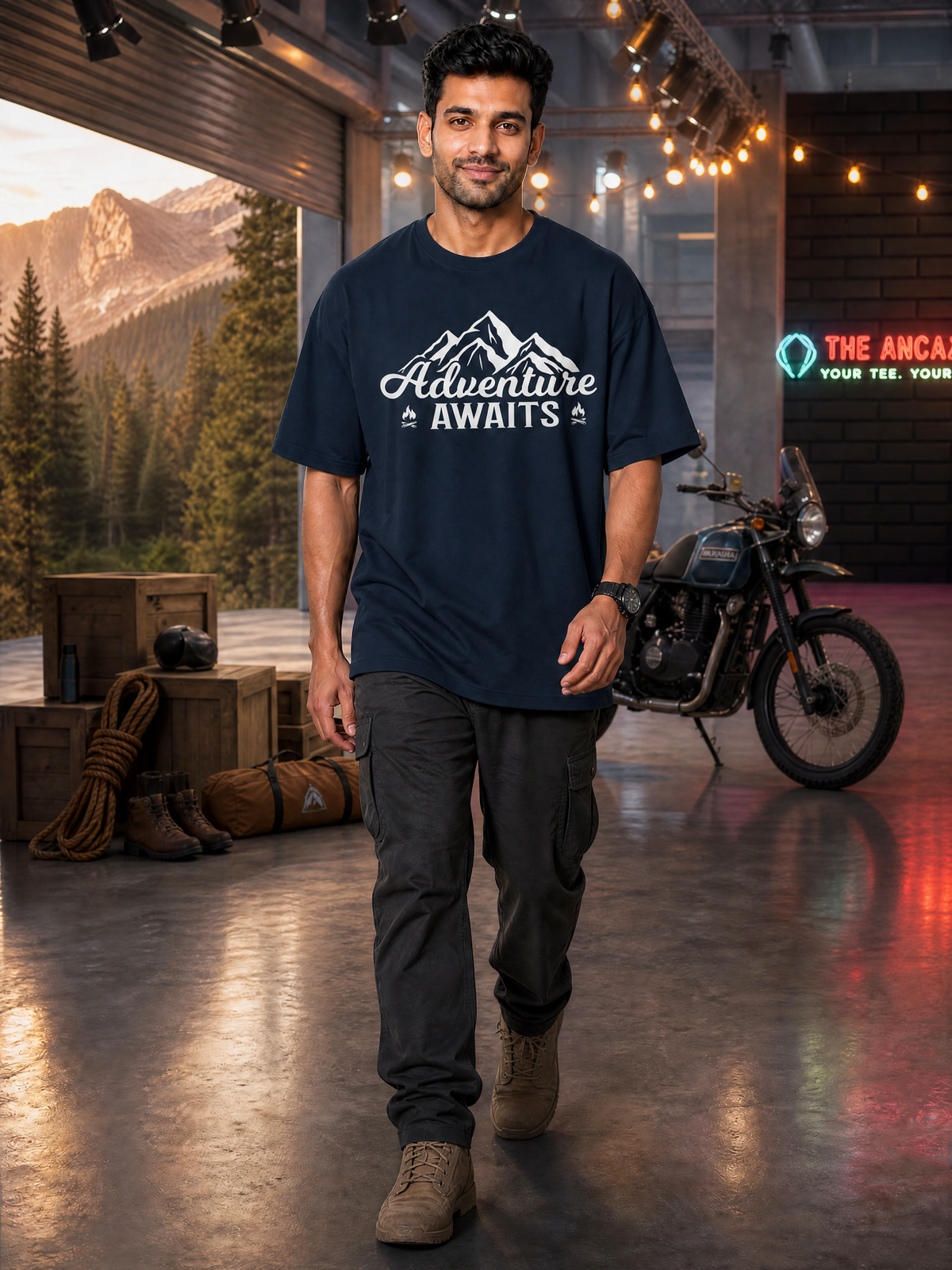 Camping - ⛰️ Adventure Awaits - Unisex - Oversized Classic T-Shirt