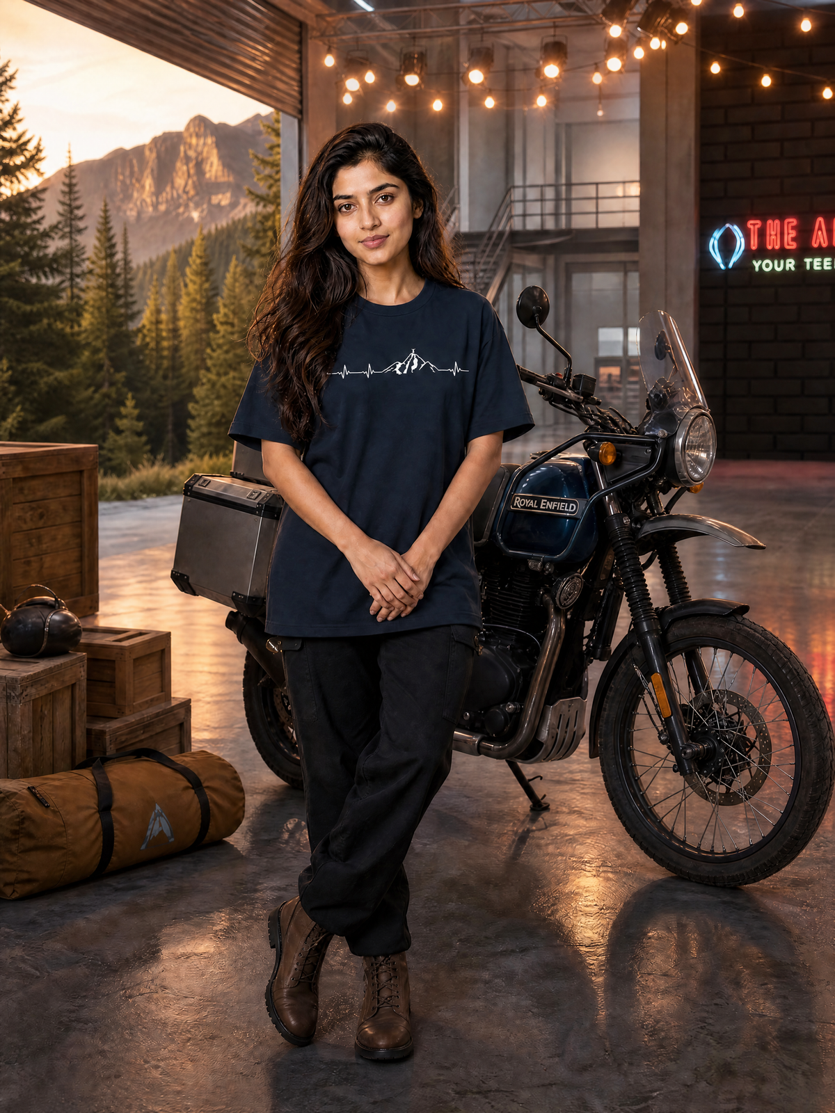 Camping - 🫀 Mountain Heartbeat - Unisex Oversized Classic T-Shirt