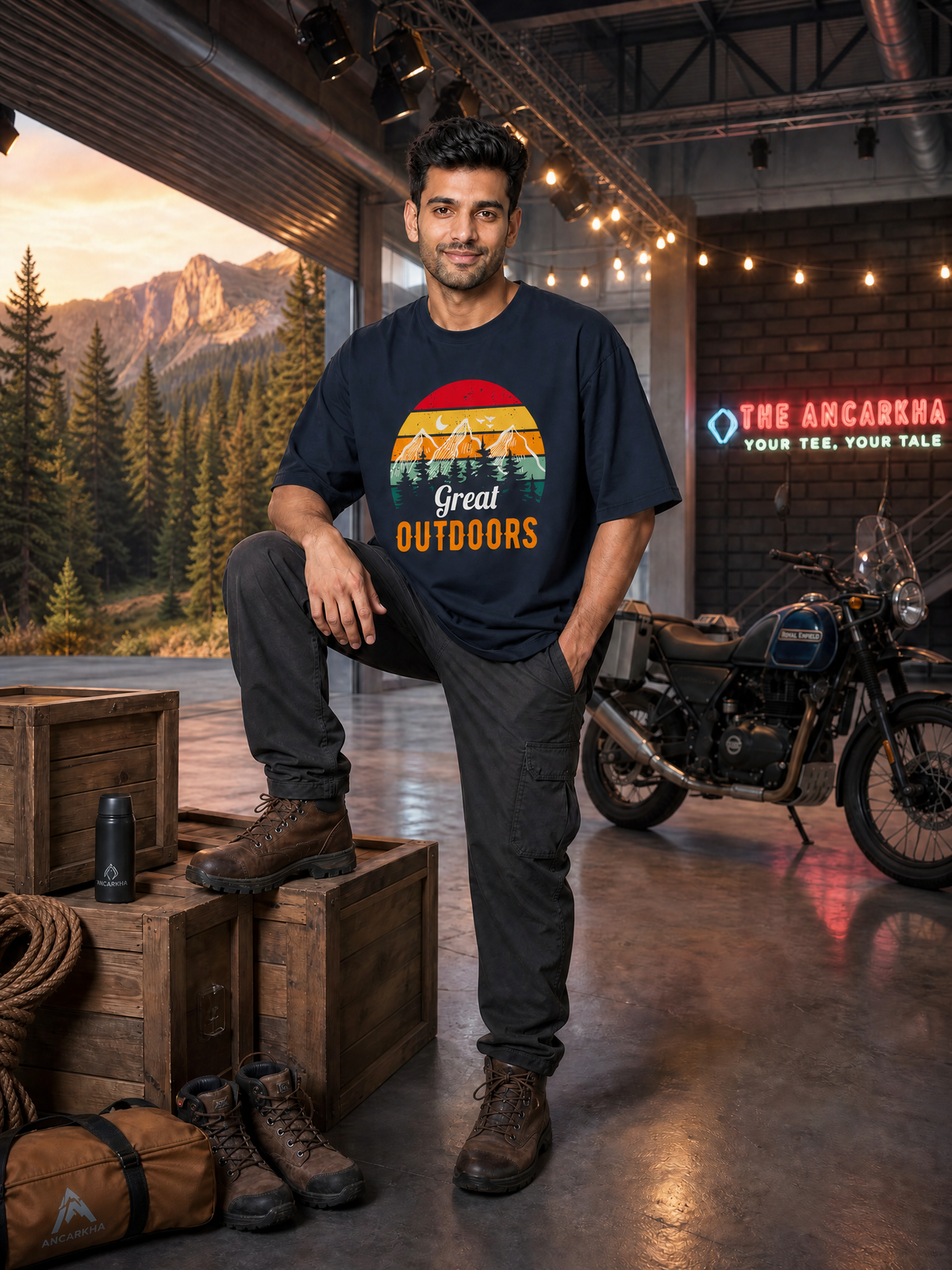 Camping -  🌅 Great Outdoors - Unisex Oversized Classic T-Shirt