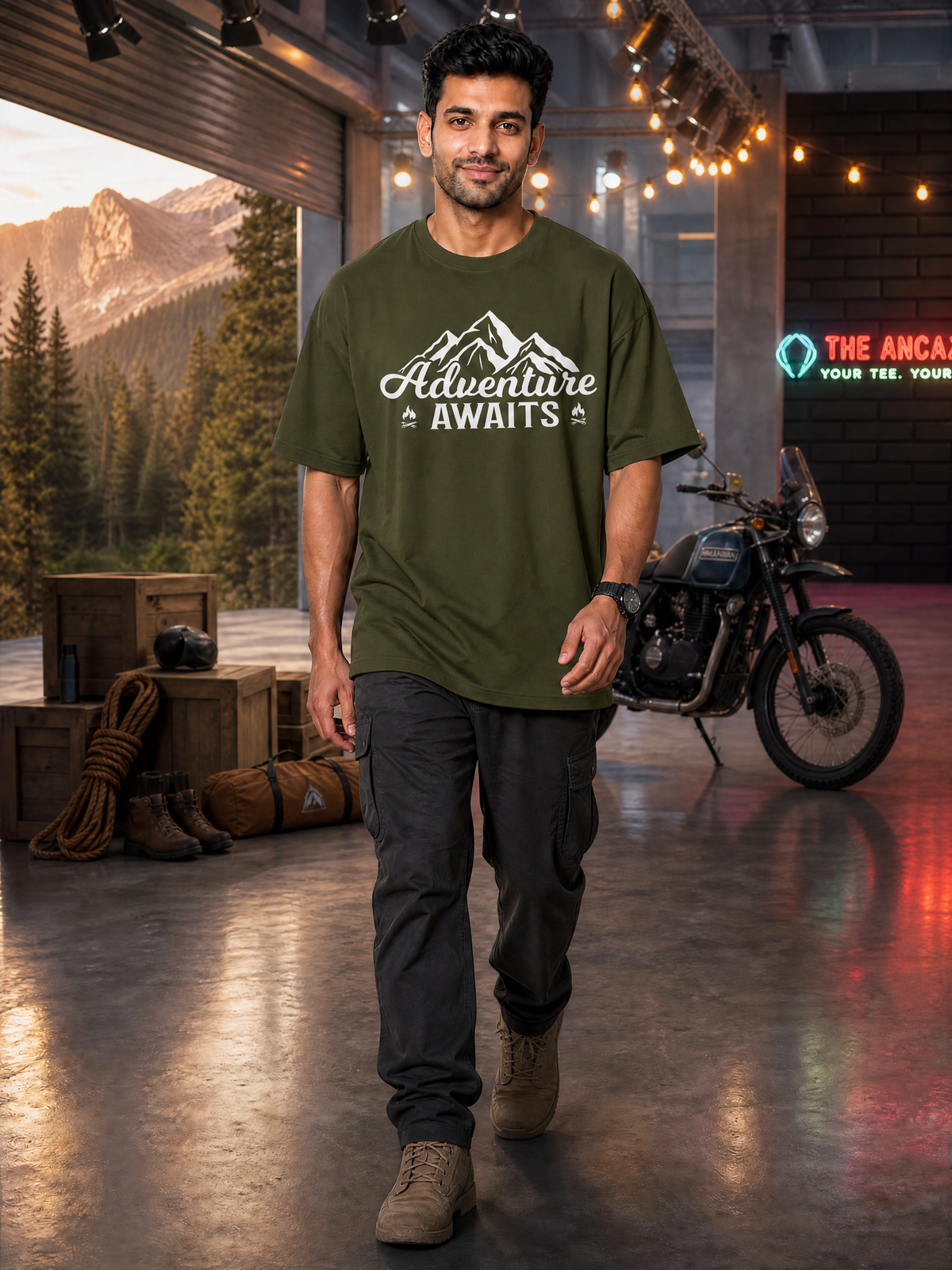 Camping - ⛰️ Adventure Awaits - Unisex - Oversized Classic T-Shirt