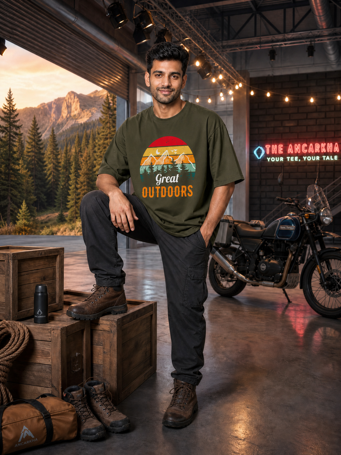 Camping -  🌅 Great Outdoors - Unisex Oversized Classic T-Shirt