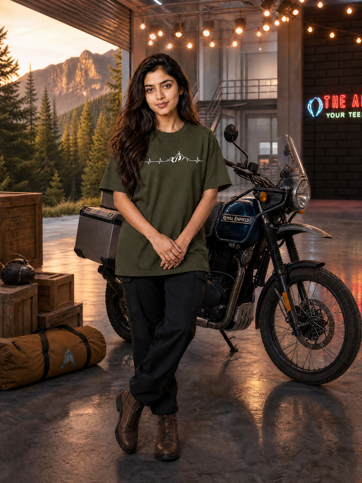 Camping - 🫀 Mountain Heartbeat - Unisex Oversized Classic T-Shirt