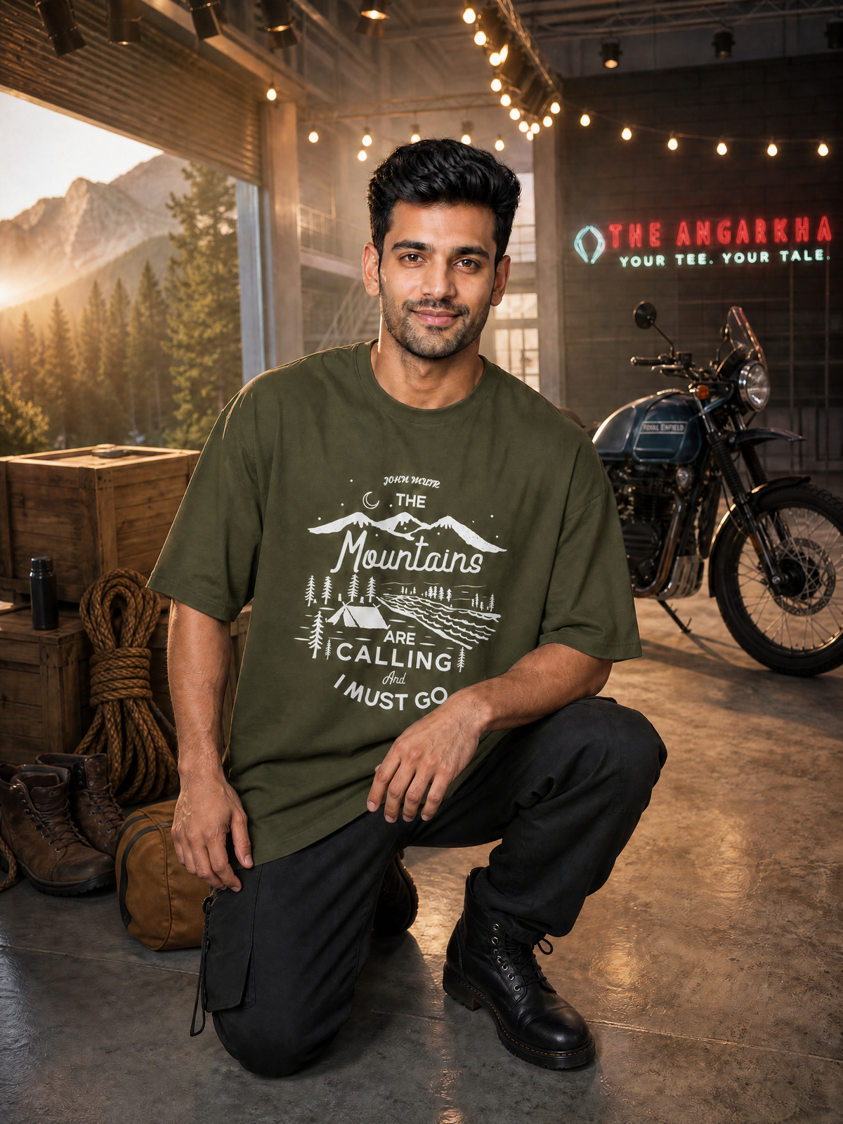 Camping - 🌙 The Mountains Are Calling And I Must Go - Unisex Oversized Classic T-Shirt
