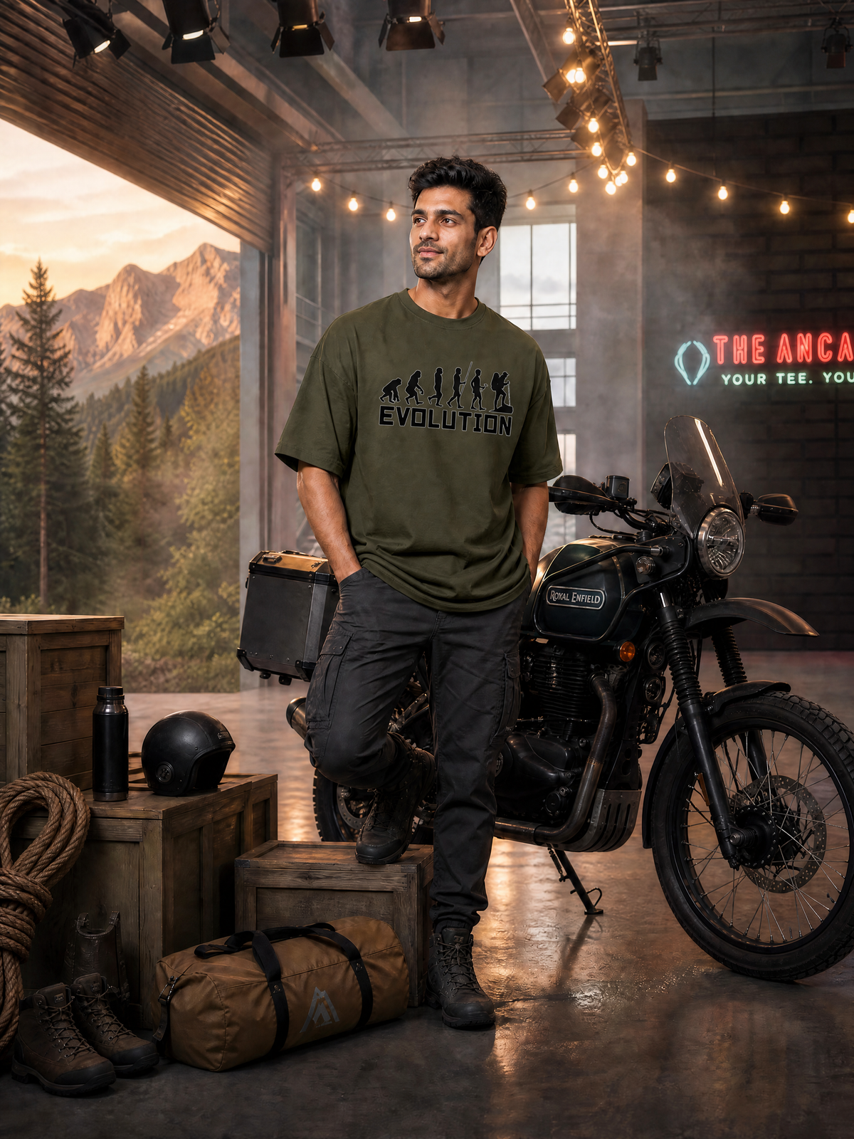 Camping - 🥾 Evolution (Hiker) - Unisex Oversized Classic T-Shirt