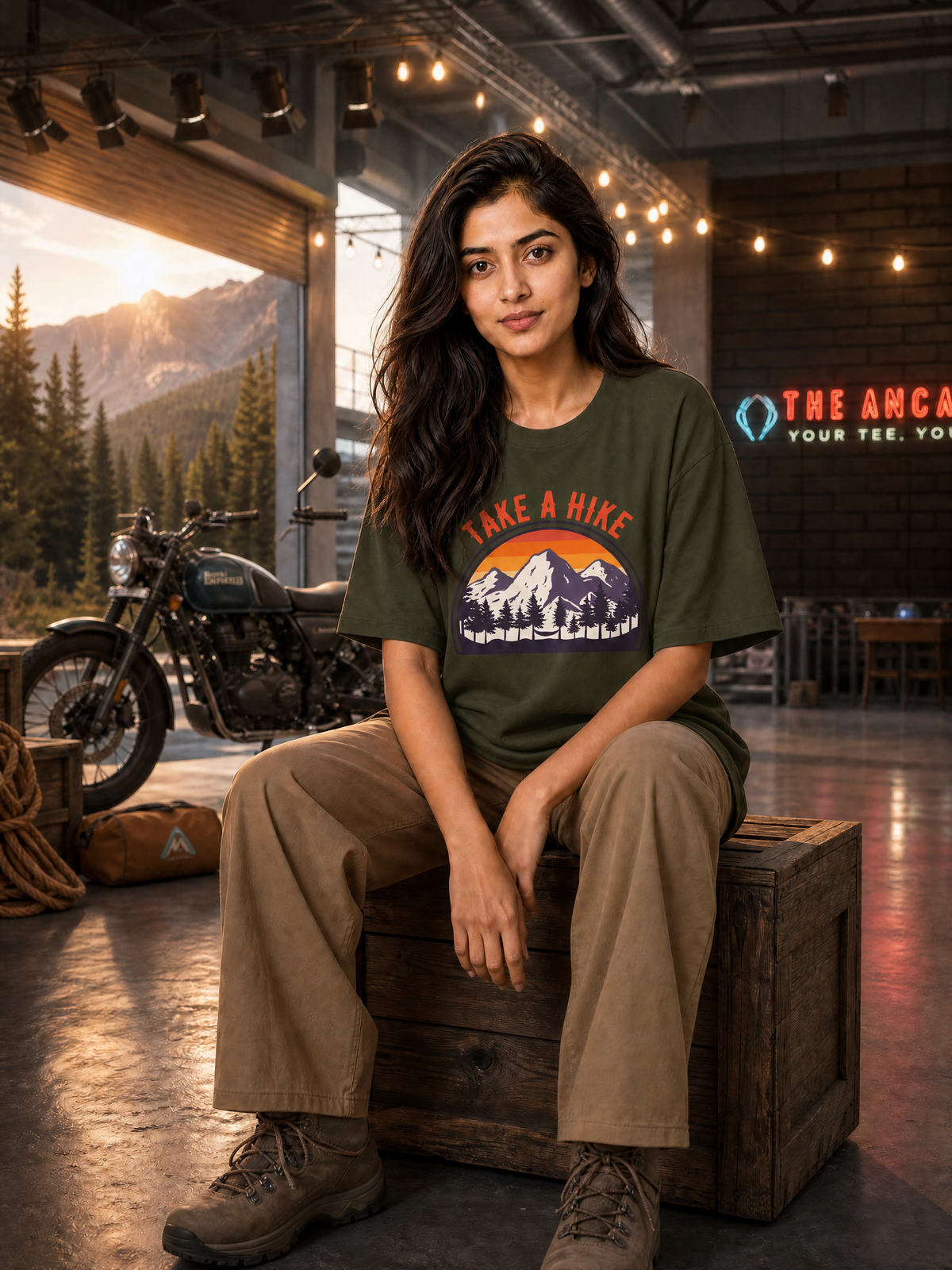 Camping - 🌅 Take A Hike (Retro) - Unisex Oversized Classic T-Shirt