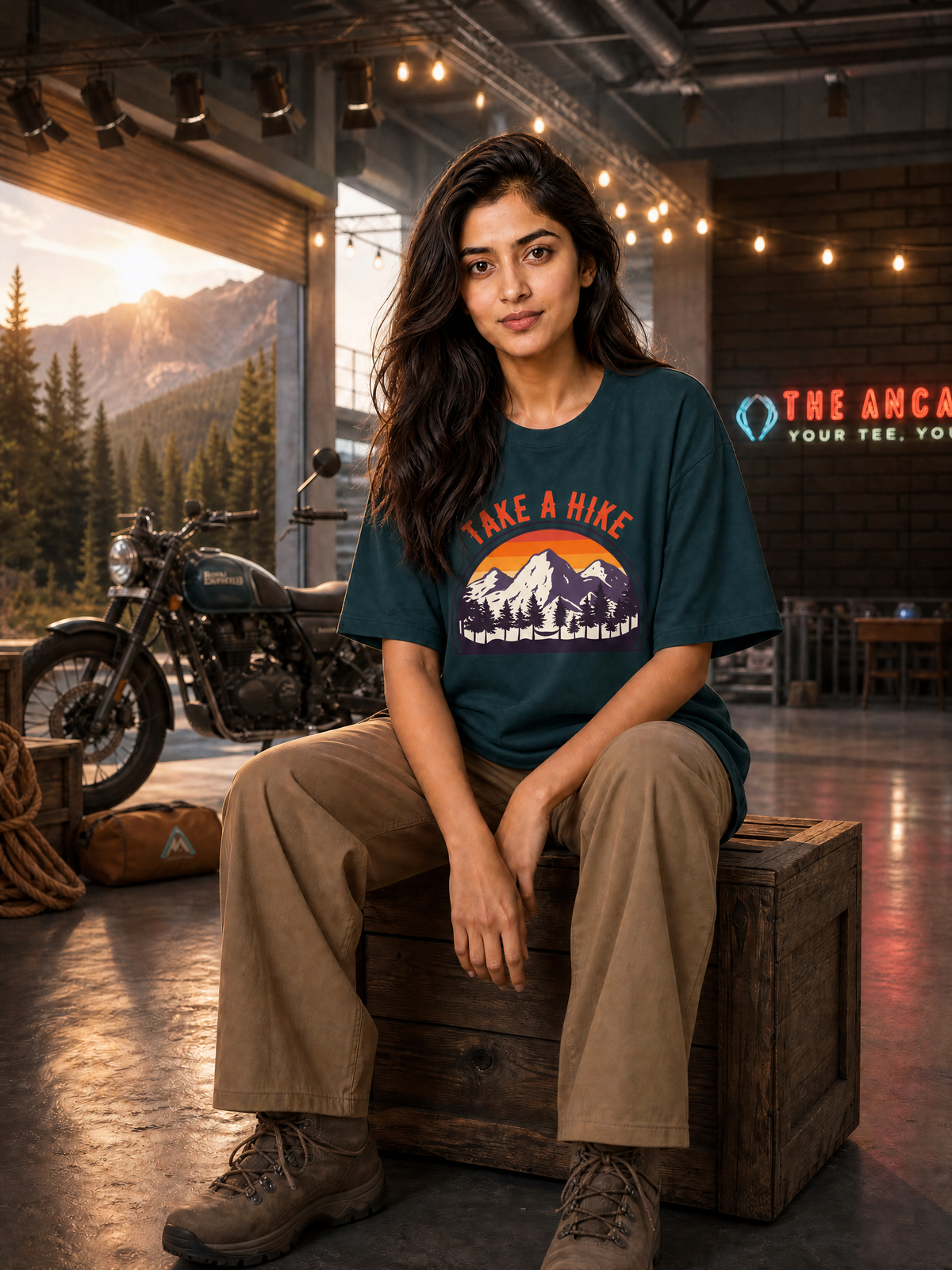 Camping - 🌅 Take A Hike (Retro) - Unisex Oversized Classic T-Shirt