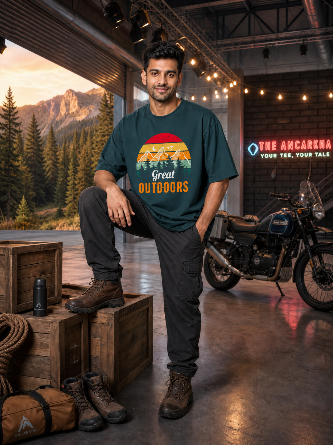 Camping -  🌅 Great Outdoors - Unisex Oversized Classic T-Shirt
