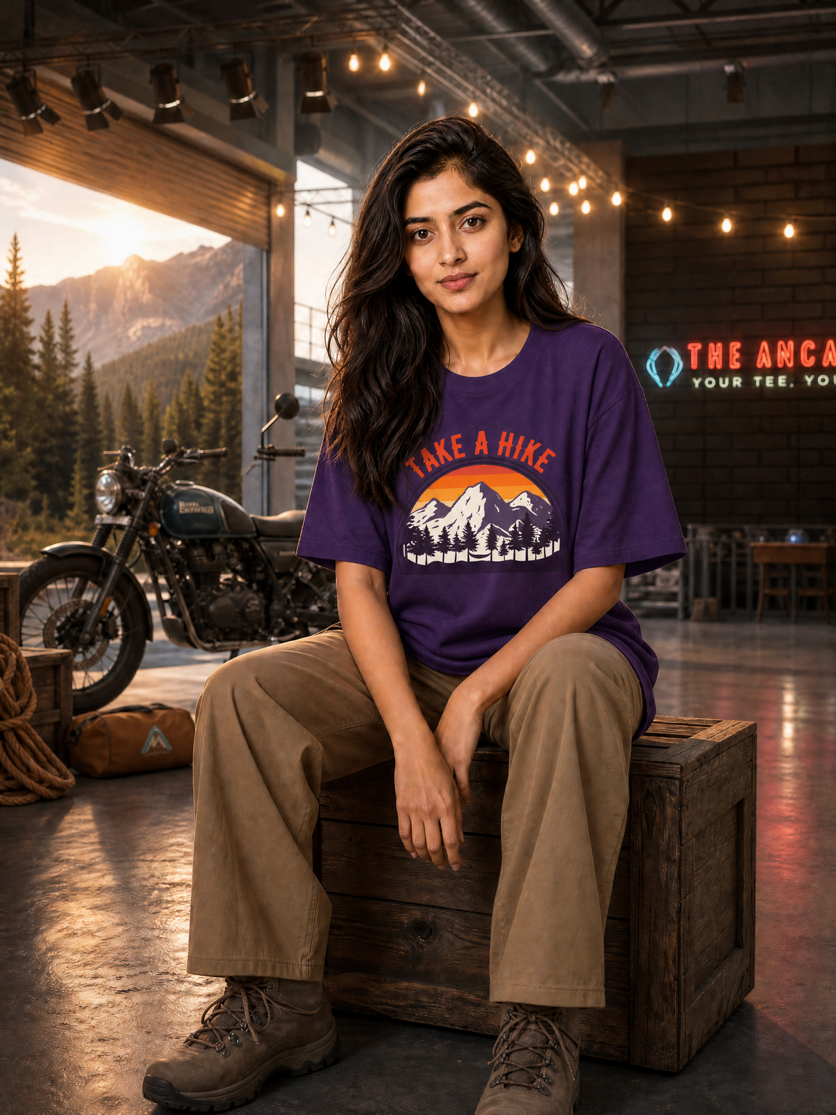 Camping - 🌅 Take A Hike (Retro) - Unisex Oversized Classic T-Shirt