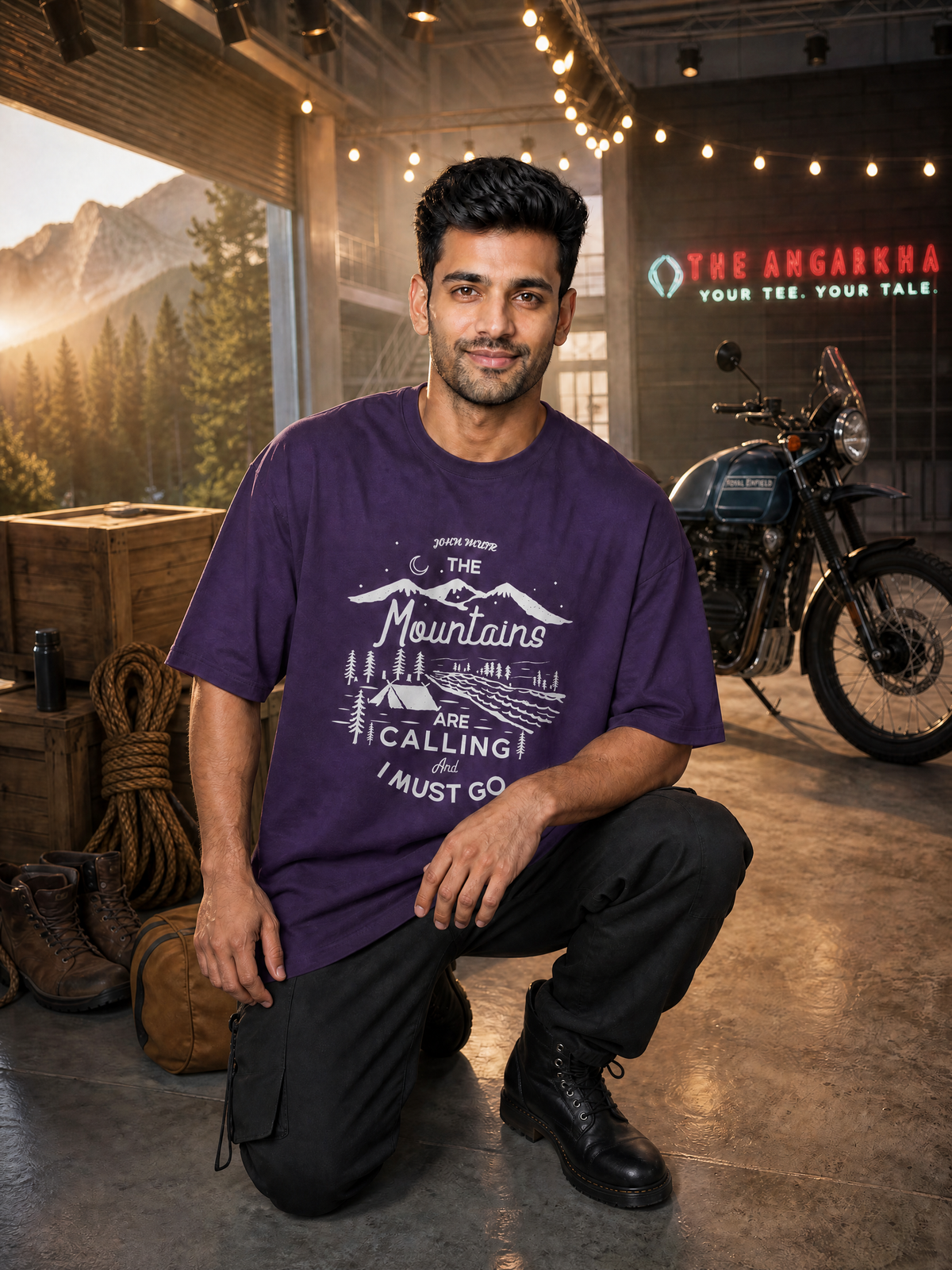 Camping - 🌙 The Mountains Are Calling And I Must Go - Unisex Oversized Classic T-Shirt