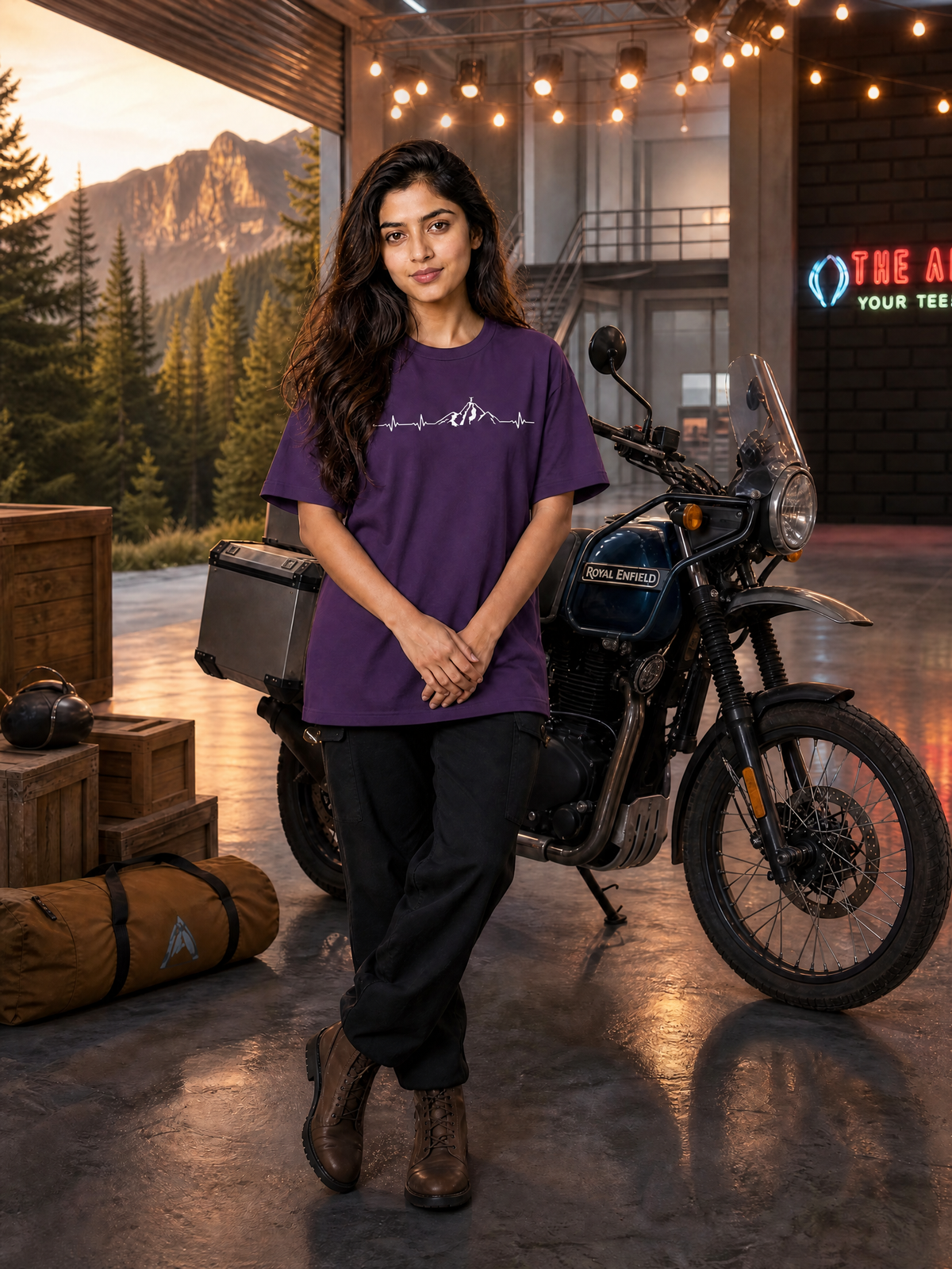 Camping - 🫀 Mountain Heartbeat - Unisex Oversized Classic T-Shirt