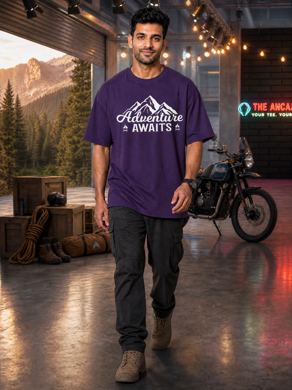 Camping - ⛰️ Adventure Awaits - Unisex - Oversized Classic T-Shirt