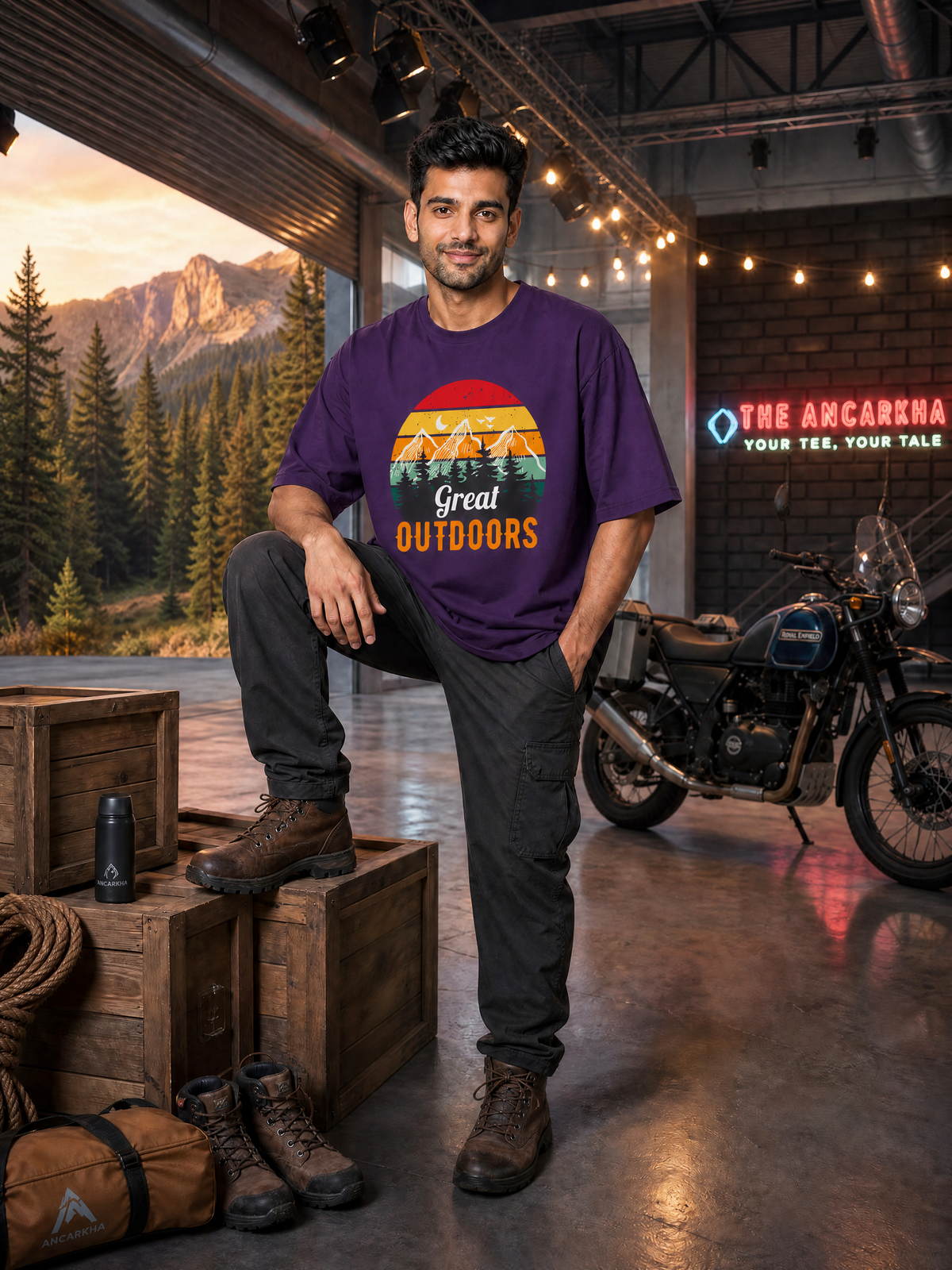 Camping -  🌅 Great Outdoors - Unisex Oversized Classic T-Shirt