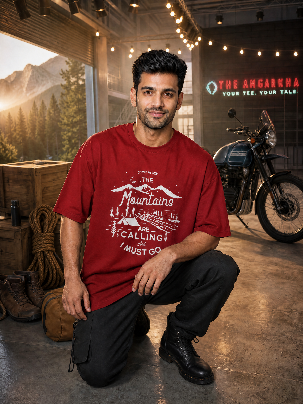 Camping - 🌙 The Mountains Are Calling And I Must Go - Unisex Oversized Classic T-Shirt