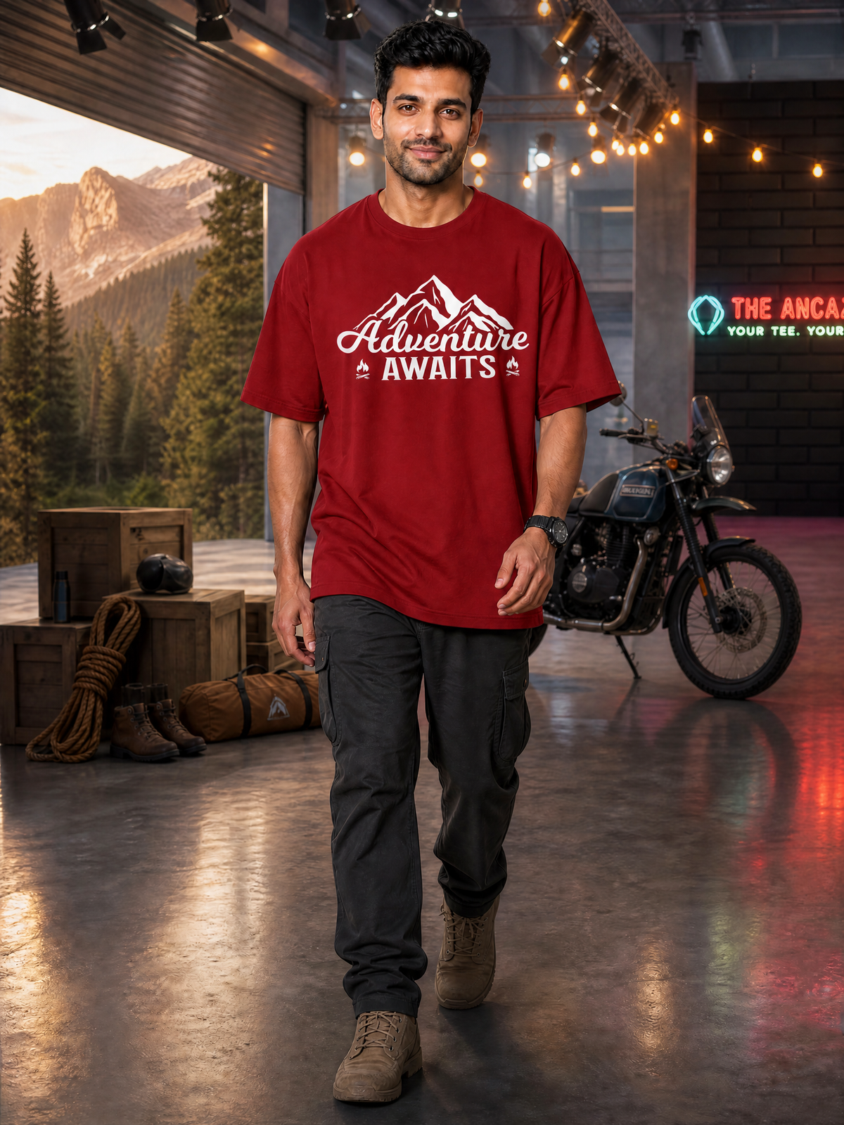 Camping - ⛰️ Adventure Awaits - Unisex - Oversized Classic T-Shirt