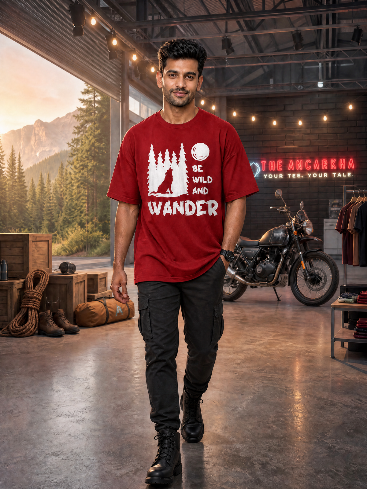 Camping - 🐺 Be Wild And Wander - Unisex Oversized Classic T-Shirt
