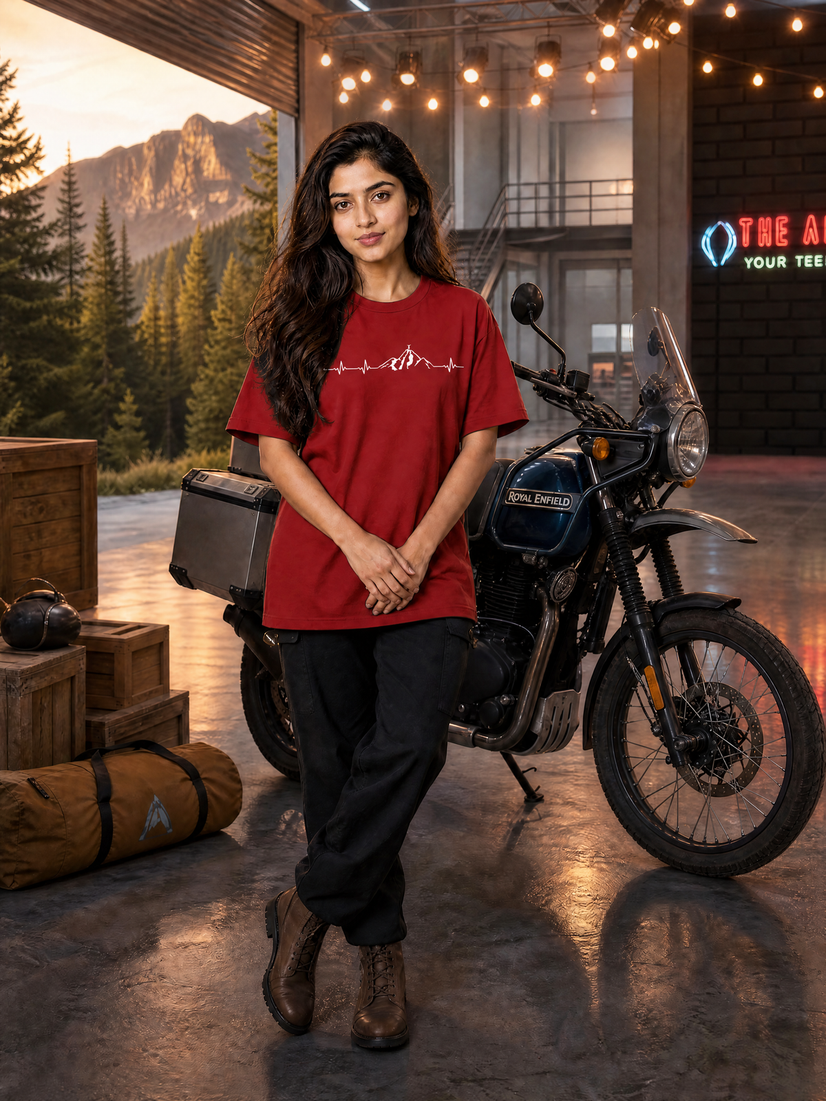 Camping - 🫀 Mountain Heartbeat - Unisex Oversized Classic T-Shirt