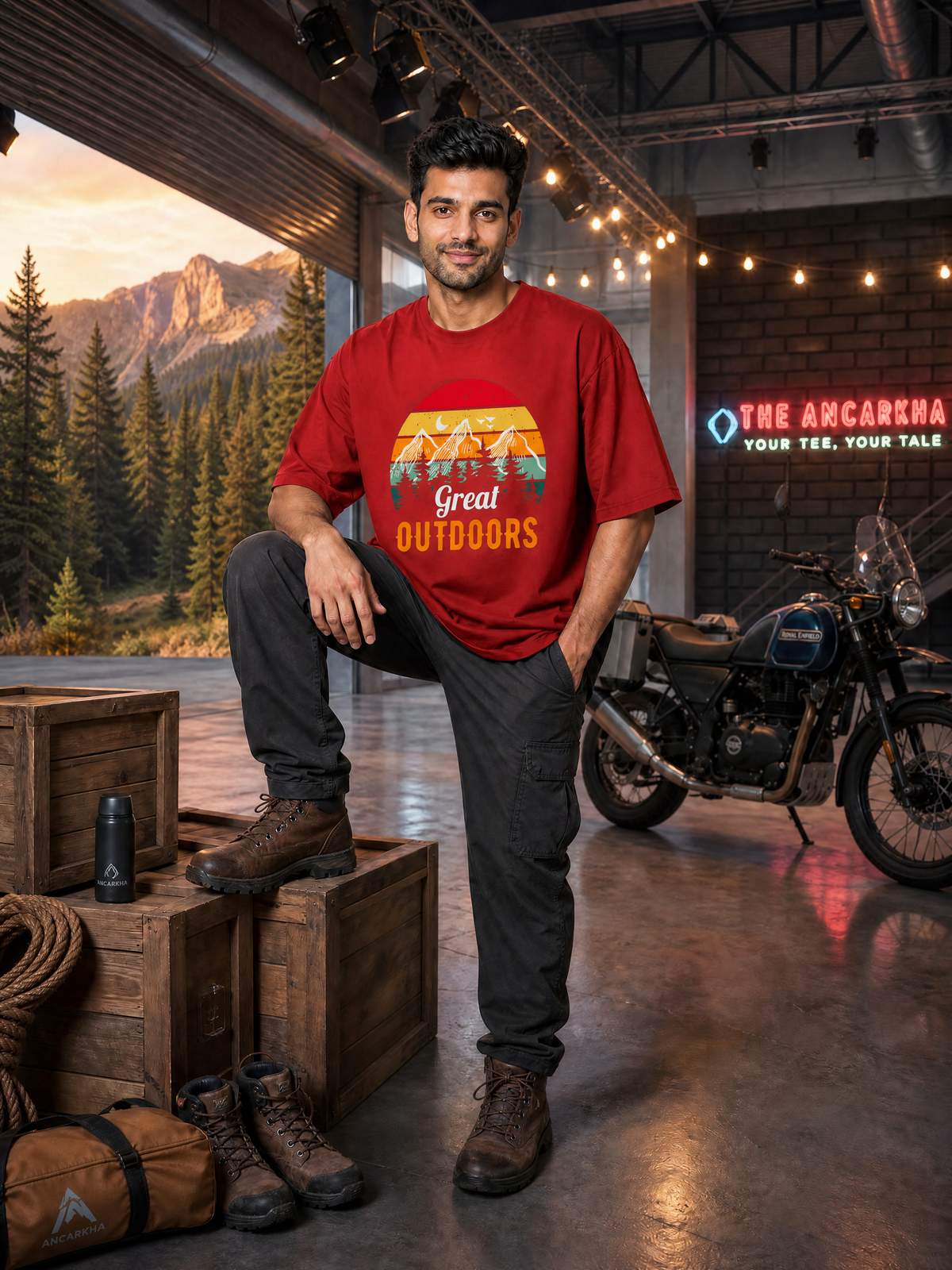 Camping -  🌅 Great Outdoors - Unisex Oversized Classic T-Shirt