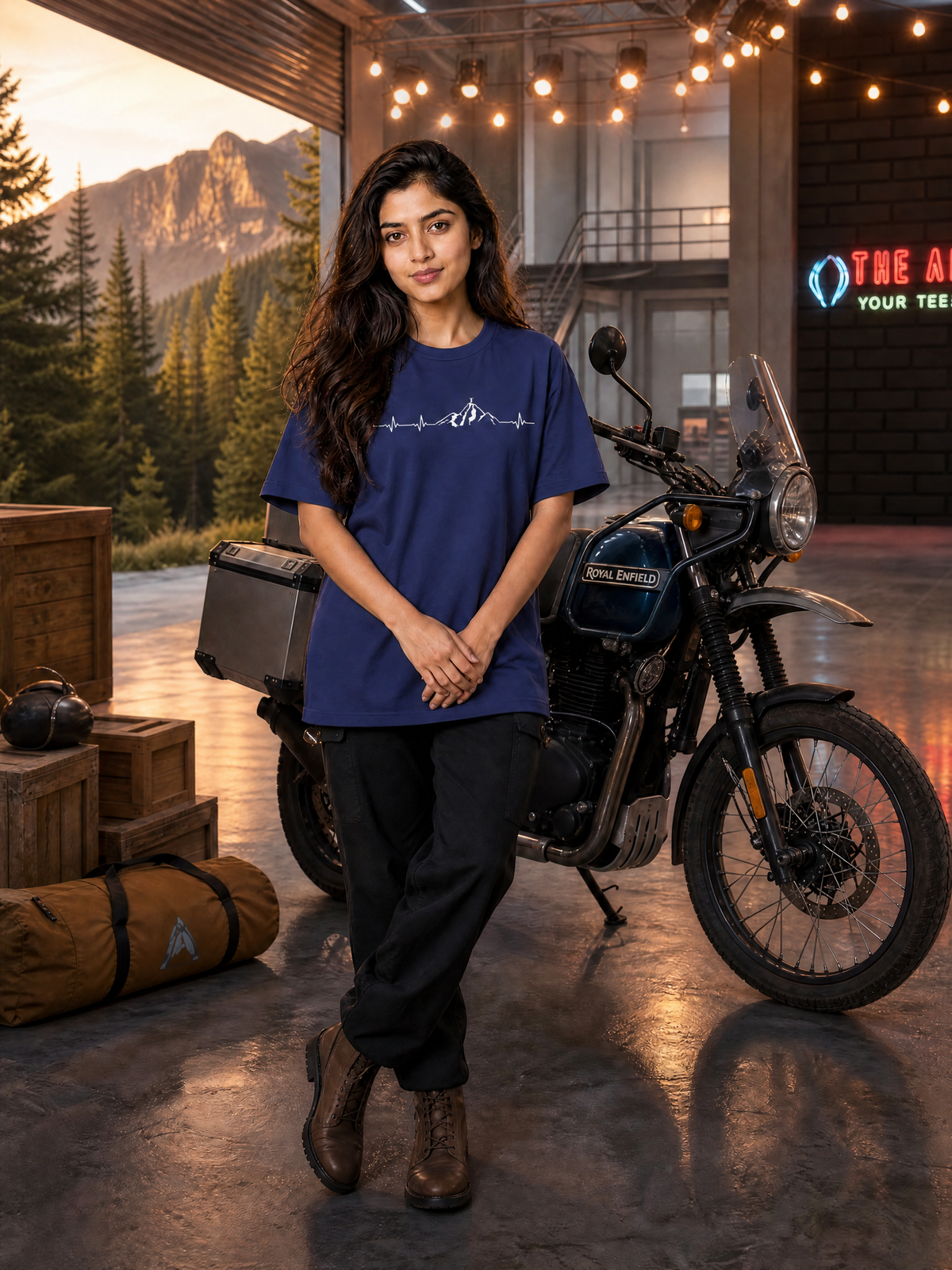 Camping - 🫀 Mountain Heartbeat - Unisex Oversized Classic T-Shirt