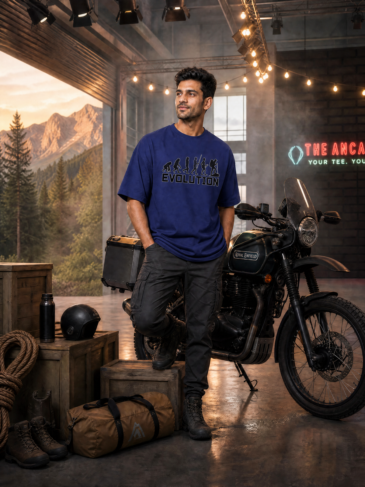 Camping - 🥾 Evolution (Hiker) - Unisex Oversized Classic T-Shirt