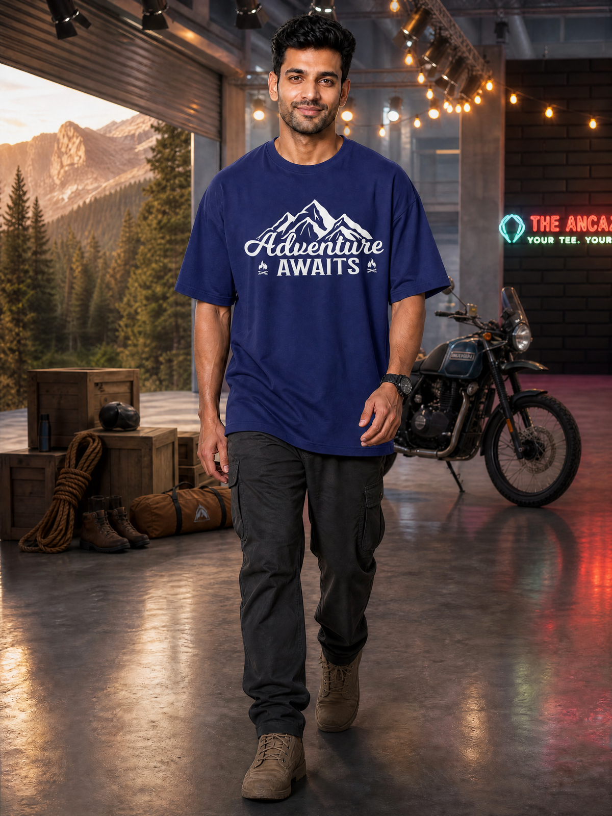 Camping - ⛰️ Adventure Awaits - Unisex - Oversized Classic T-Shirt