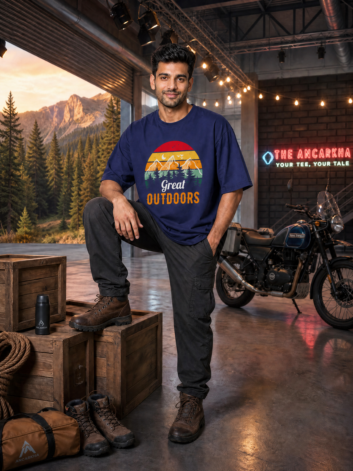 Camping -  🌅 Great Outdoors - Unisex Oversized Classic T-Shirt