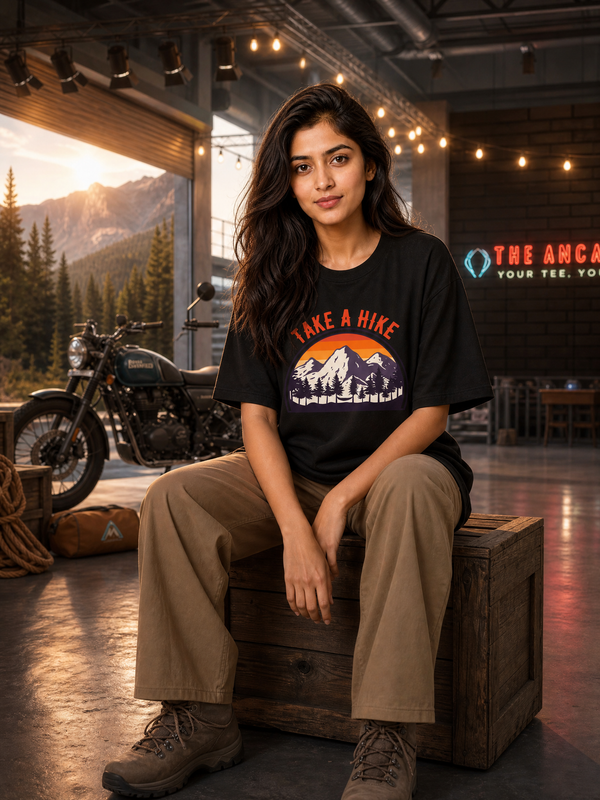 Camping - 🌅 Take A Hike (Retro) - Unisex Oversized Classic T-Shirt