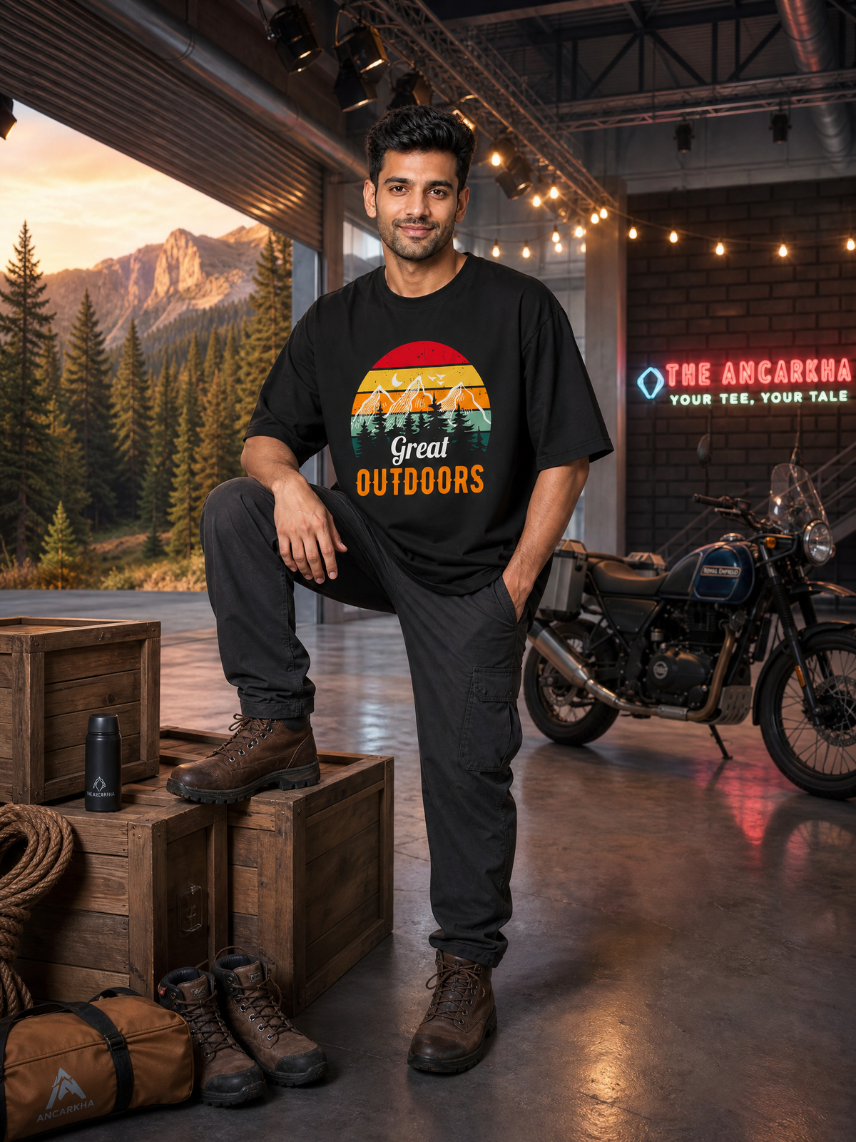 Camping -  🌅 Great Outdoors - Unisex Oversized Classic T-Shirt