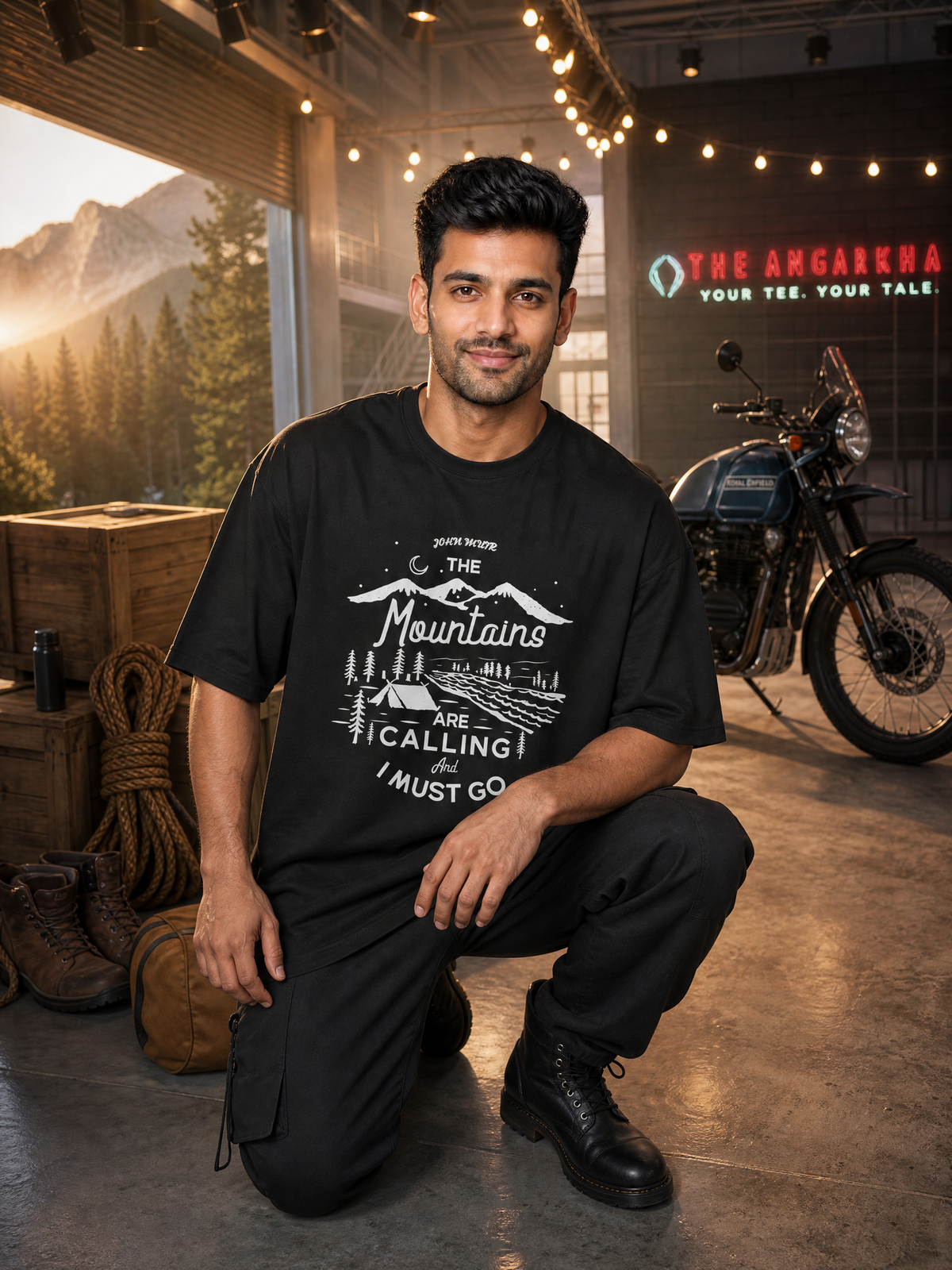 Camping - 🌙 The Mountains Are Calling And I Must Go - Unisex Oversized Classic T-Shirt